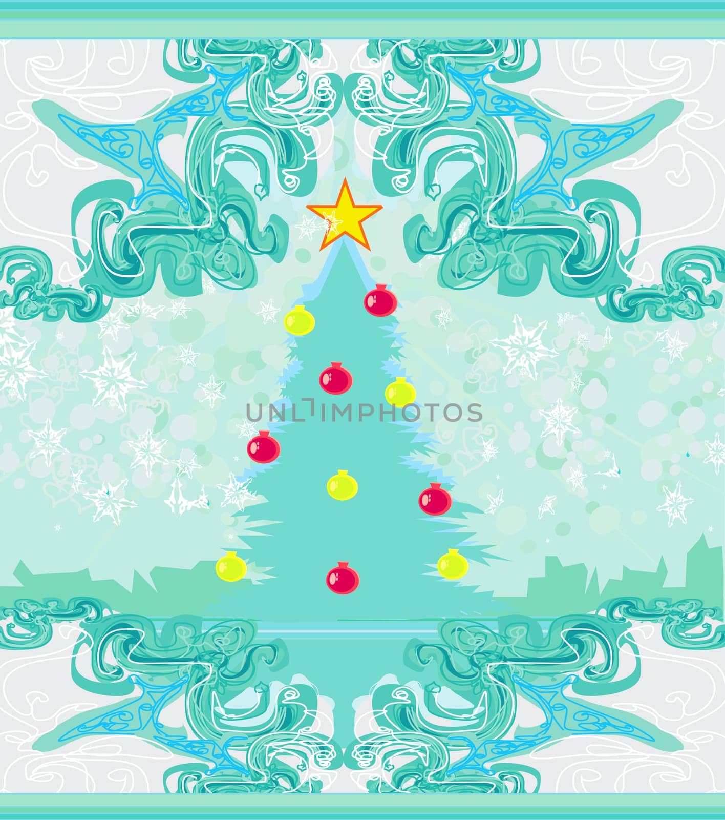 Abstract christmas tree card
