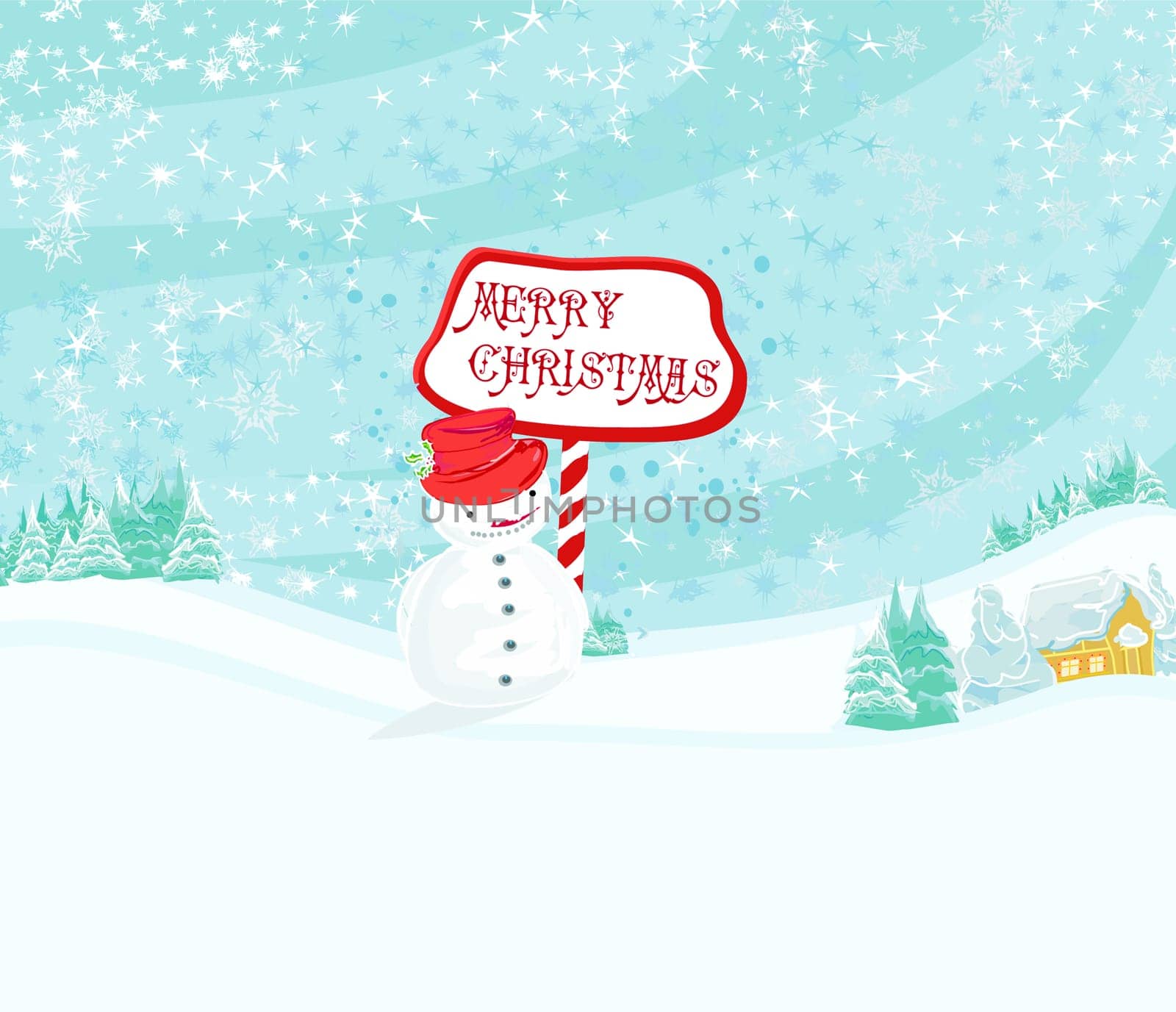Happy snowman card