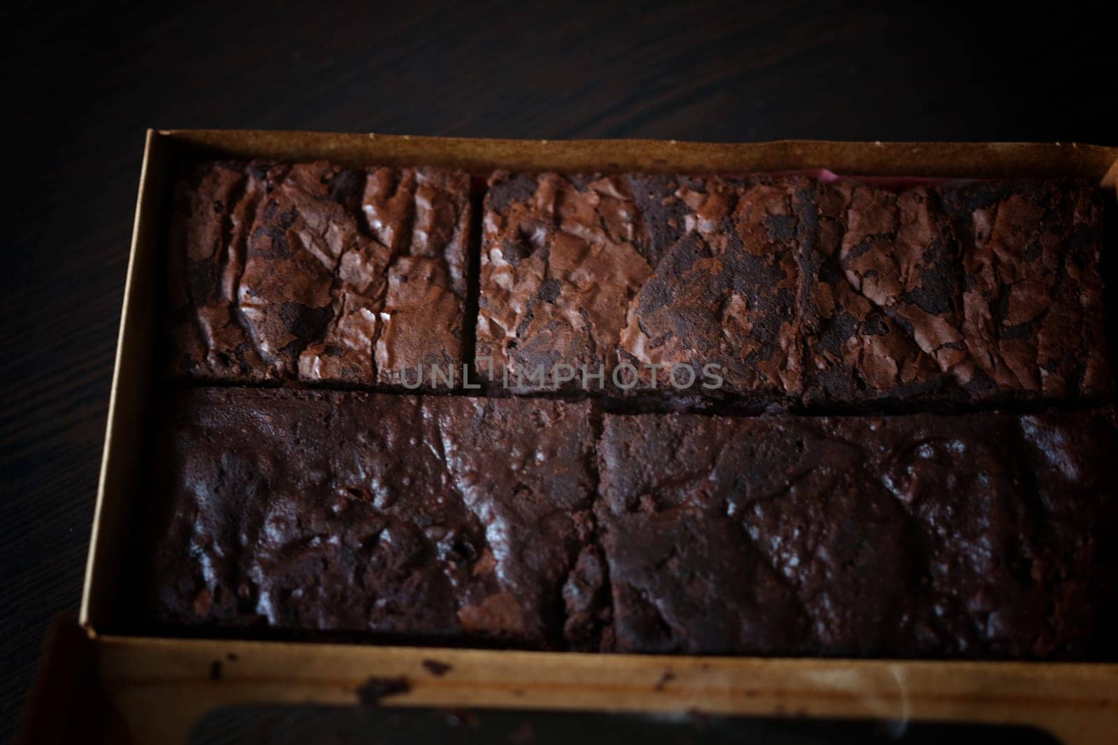 Chocolate Brownies in brown paper package