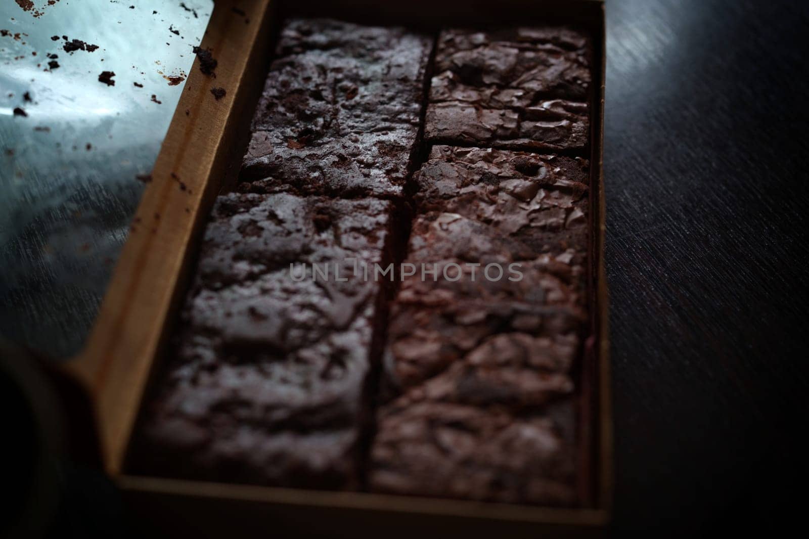 Chocolate Brownies in brown paper package
