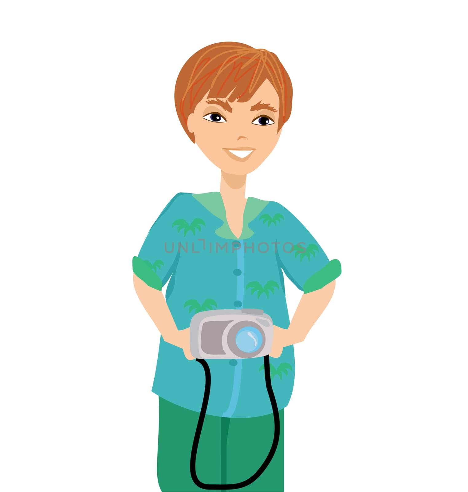 Funny cartoon photographer