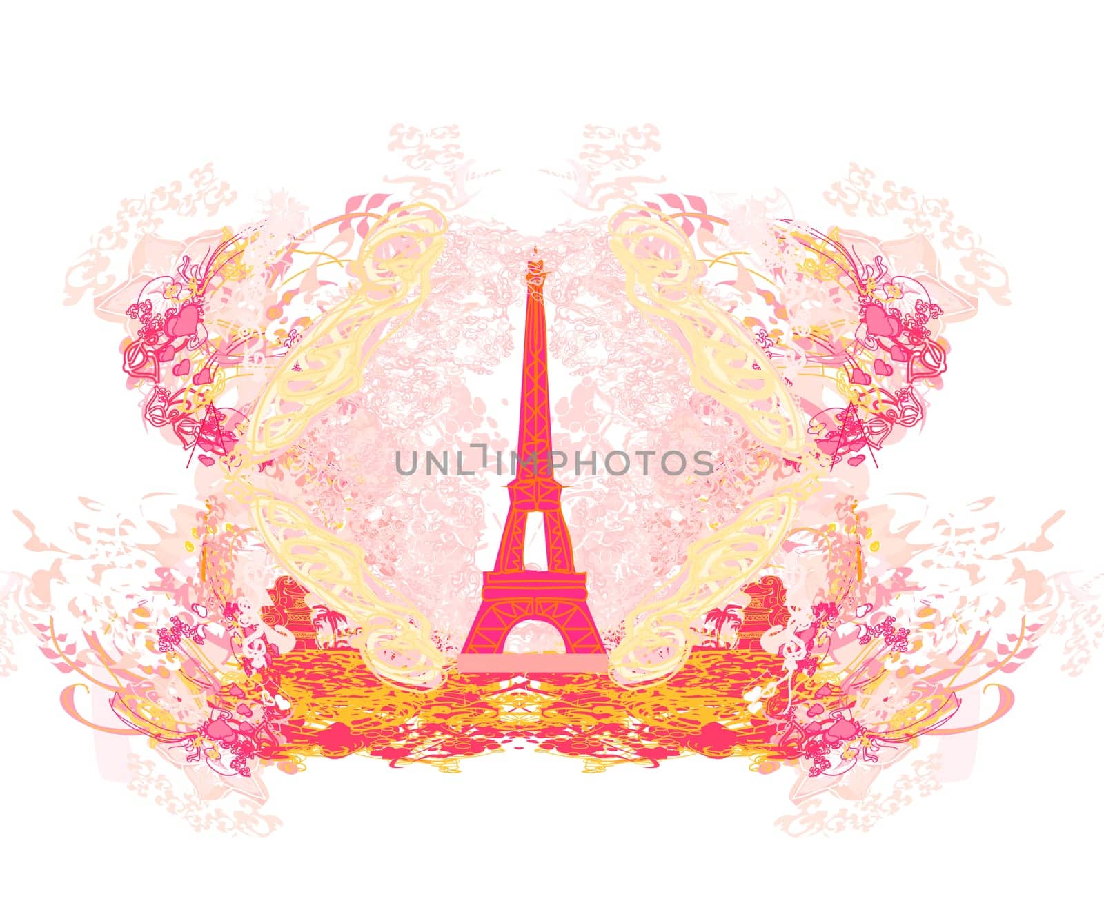 vintage retro Eiffel card