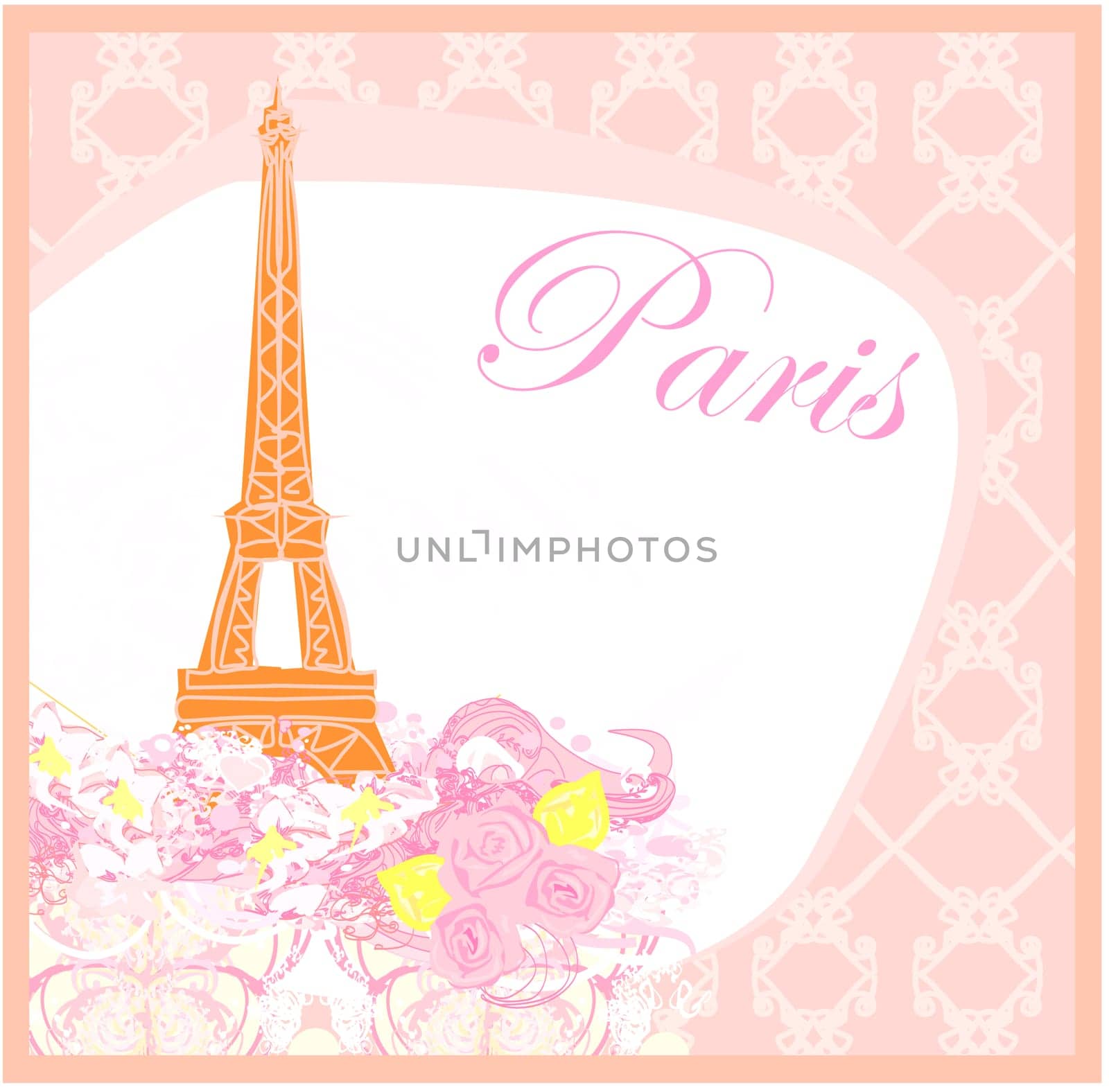 vintage retro Eiffel card