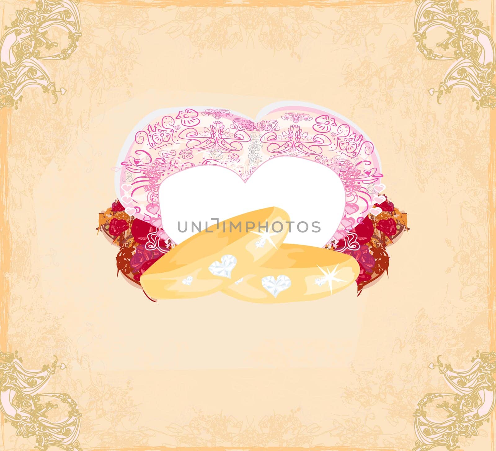 wedding Invitation card with rings