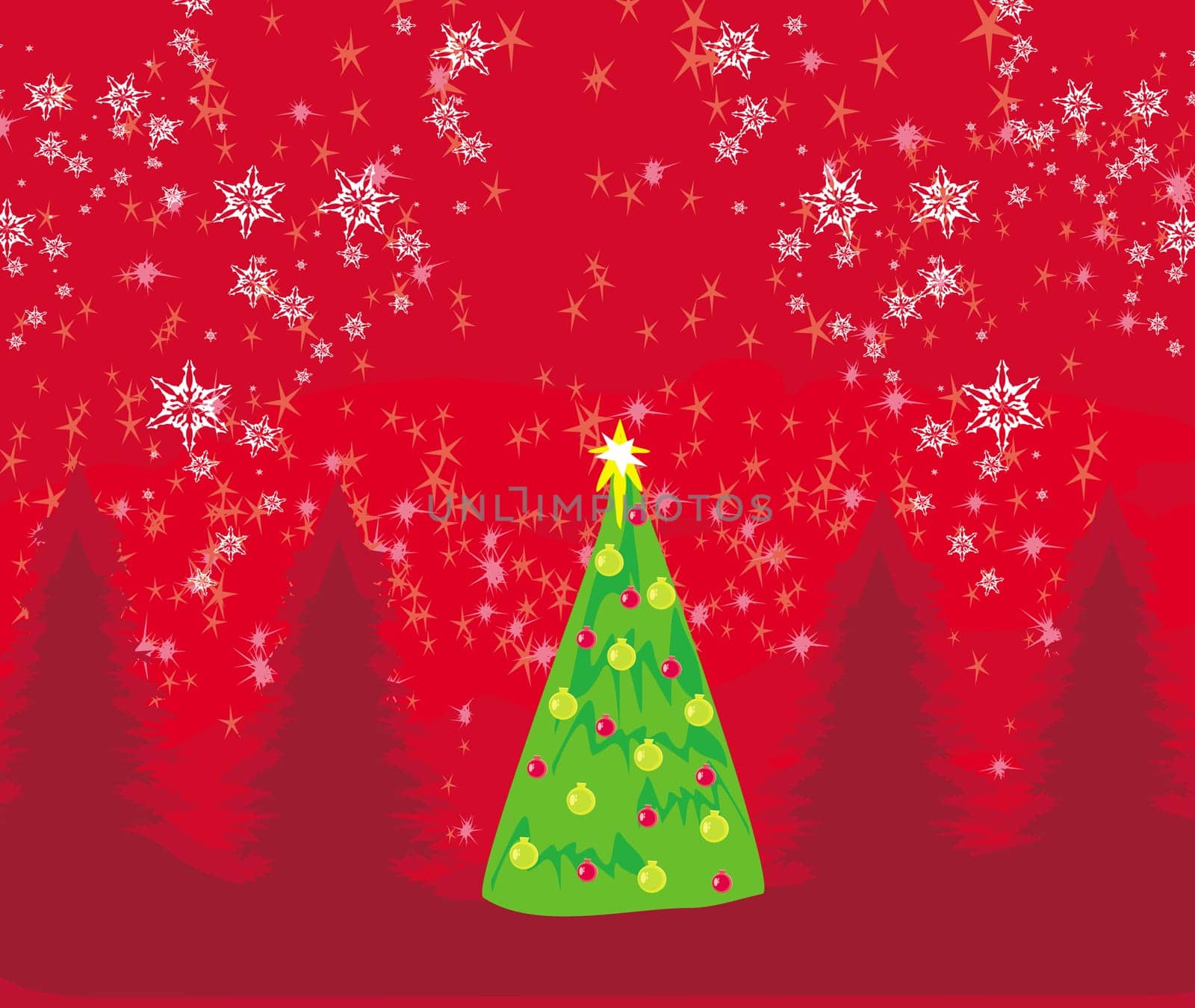 Abstract christmas tree card