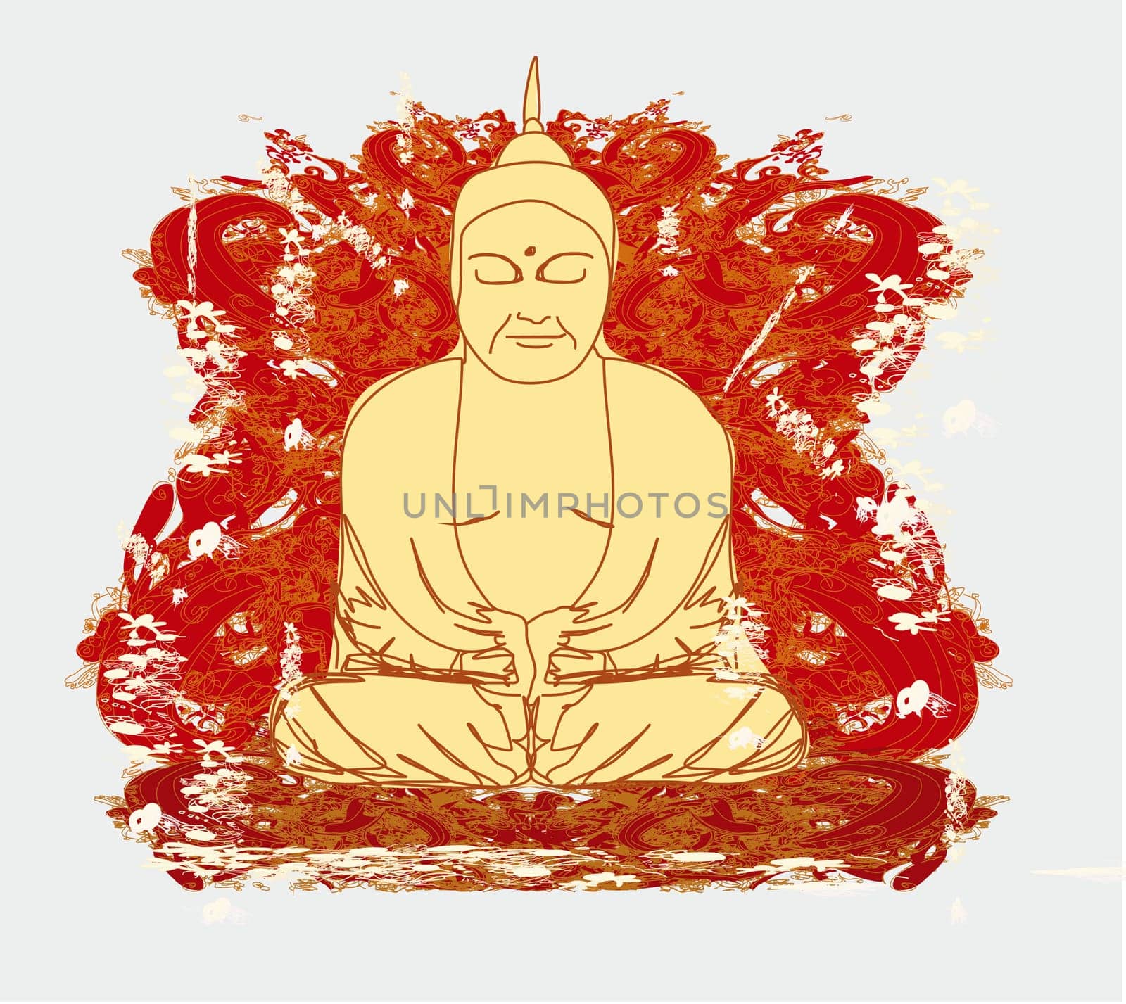 Vector of Chinese Traditional Artistic Buddhism Pattern