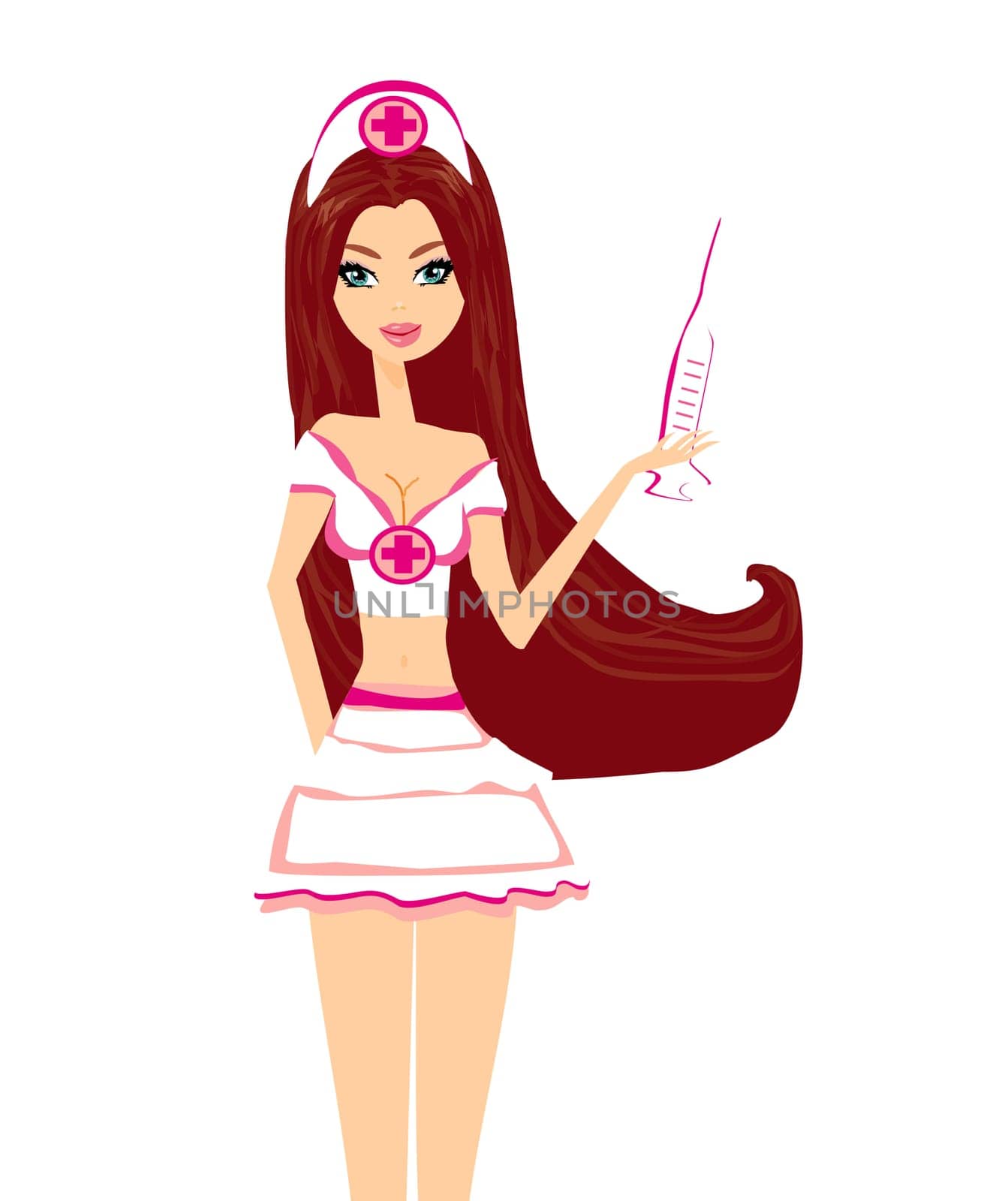 vector illustration of a sexy nurse