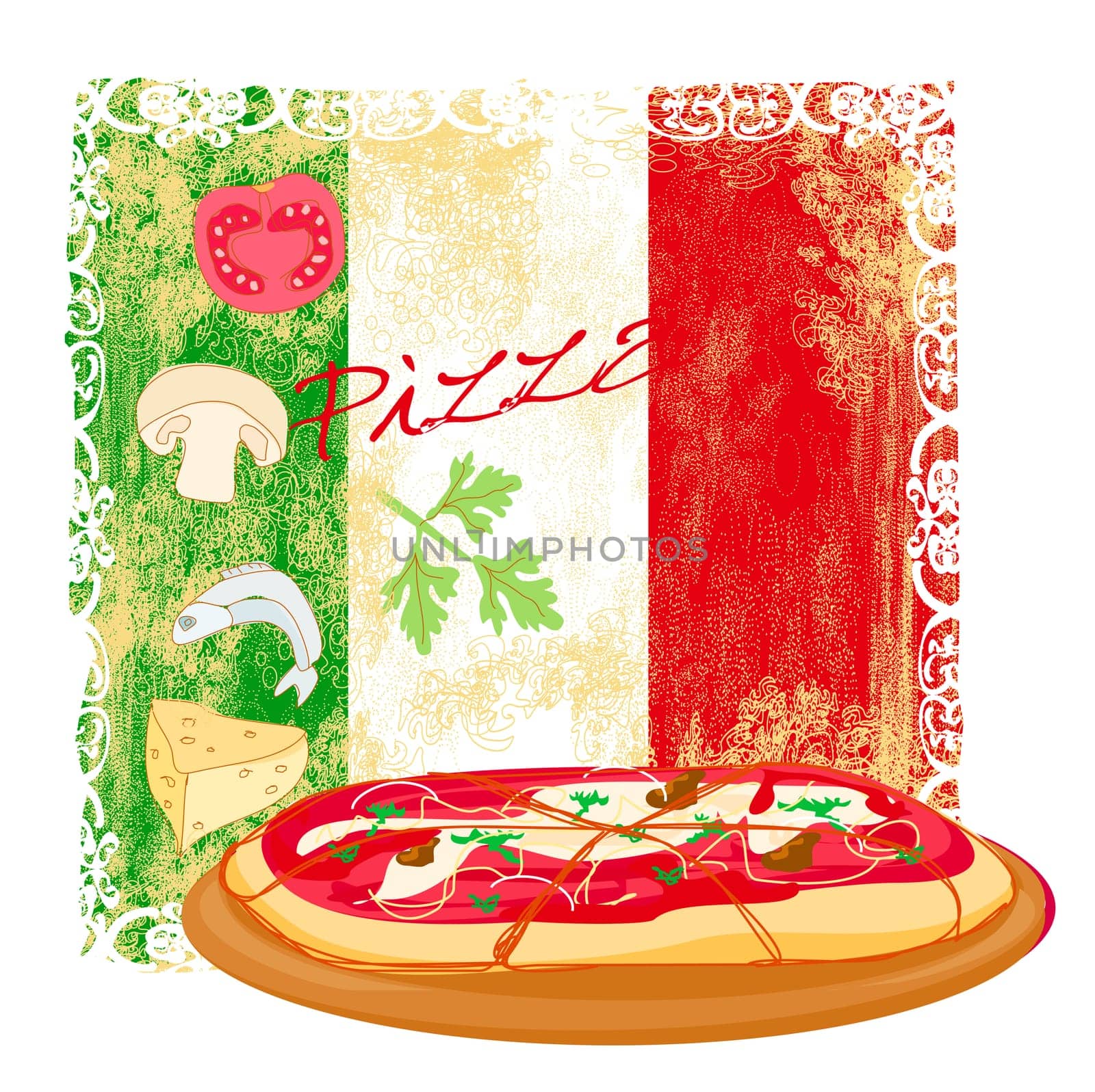 Pizza grunge poster