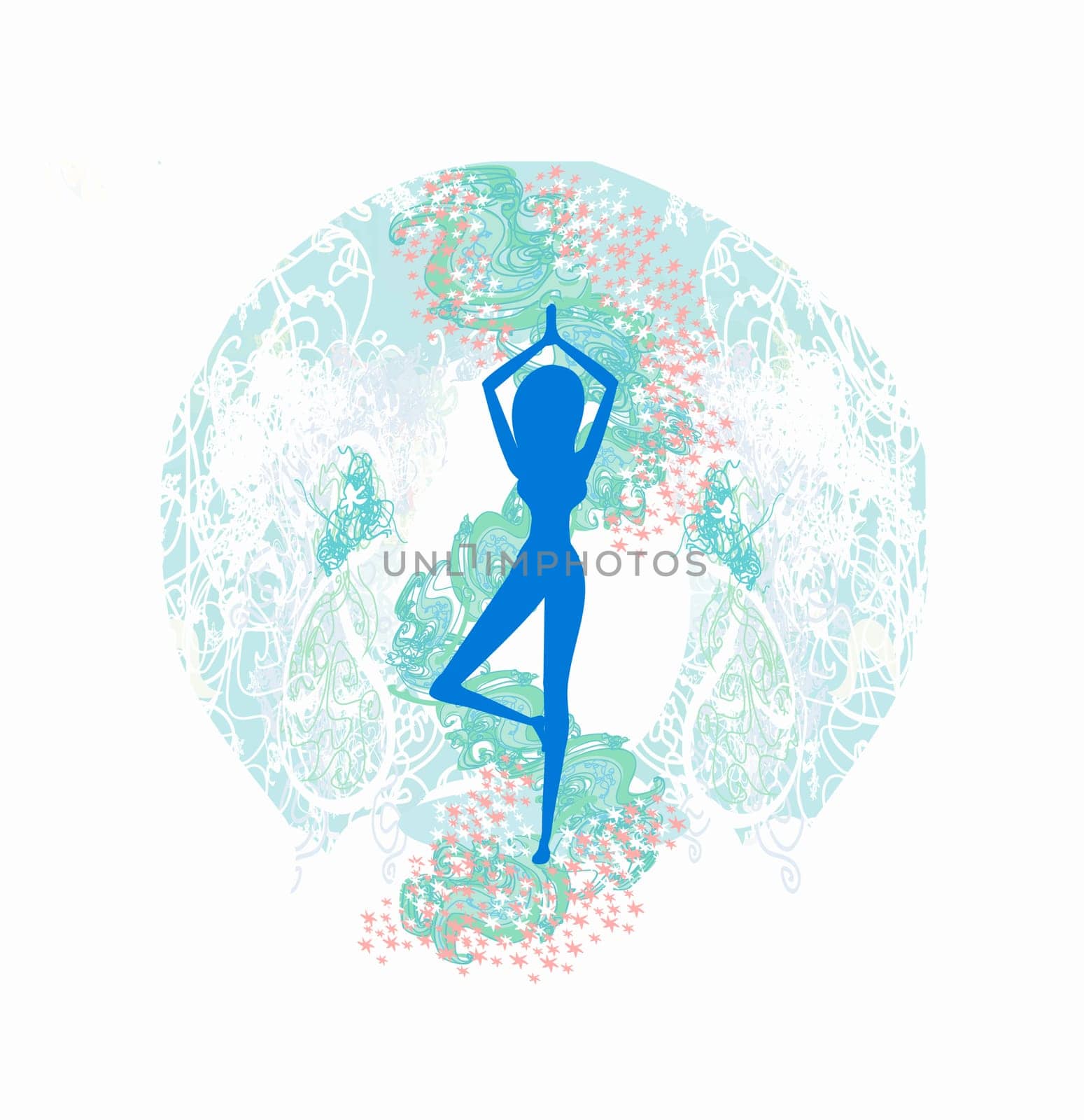 woman in a traditional yoga pose vector illustration