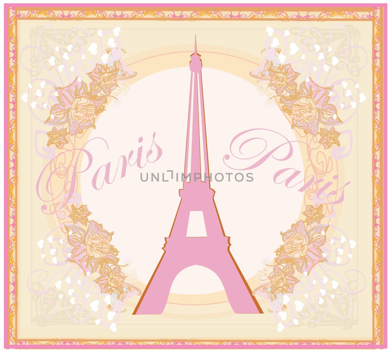 vintage retro Eiffel card