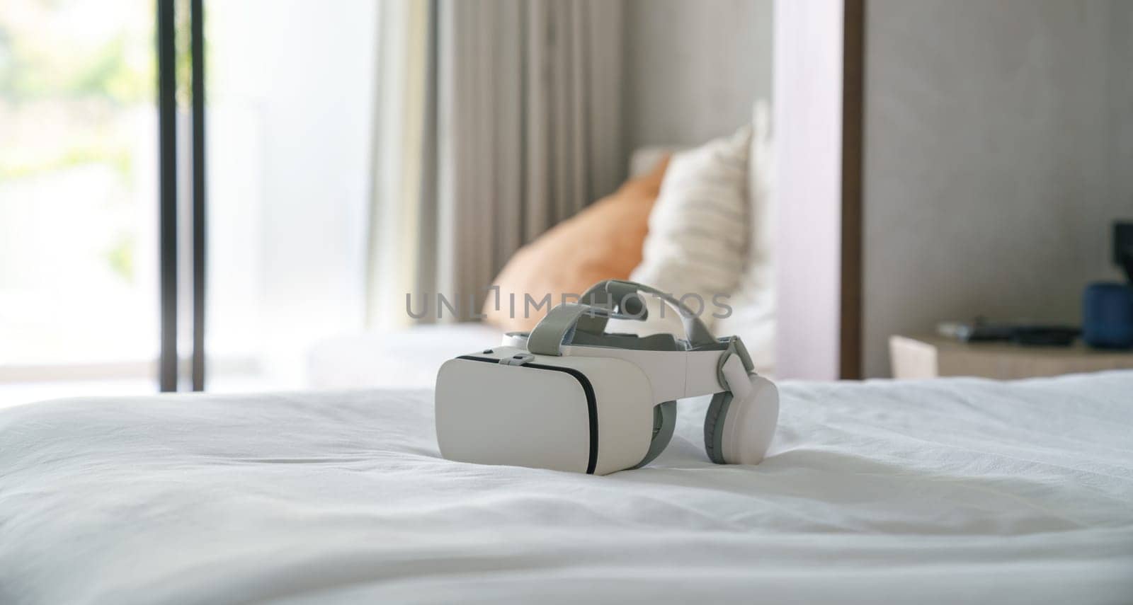 vr glass on bed in morning