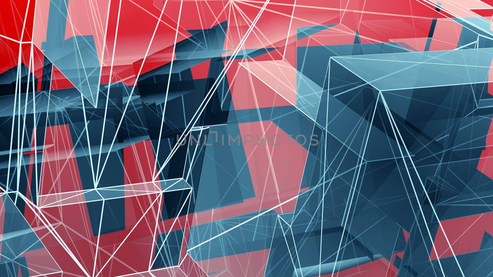 abstract lines graphic background cubism effect red modern pattern avant-garde 3D illustration