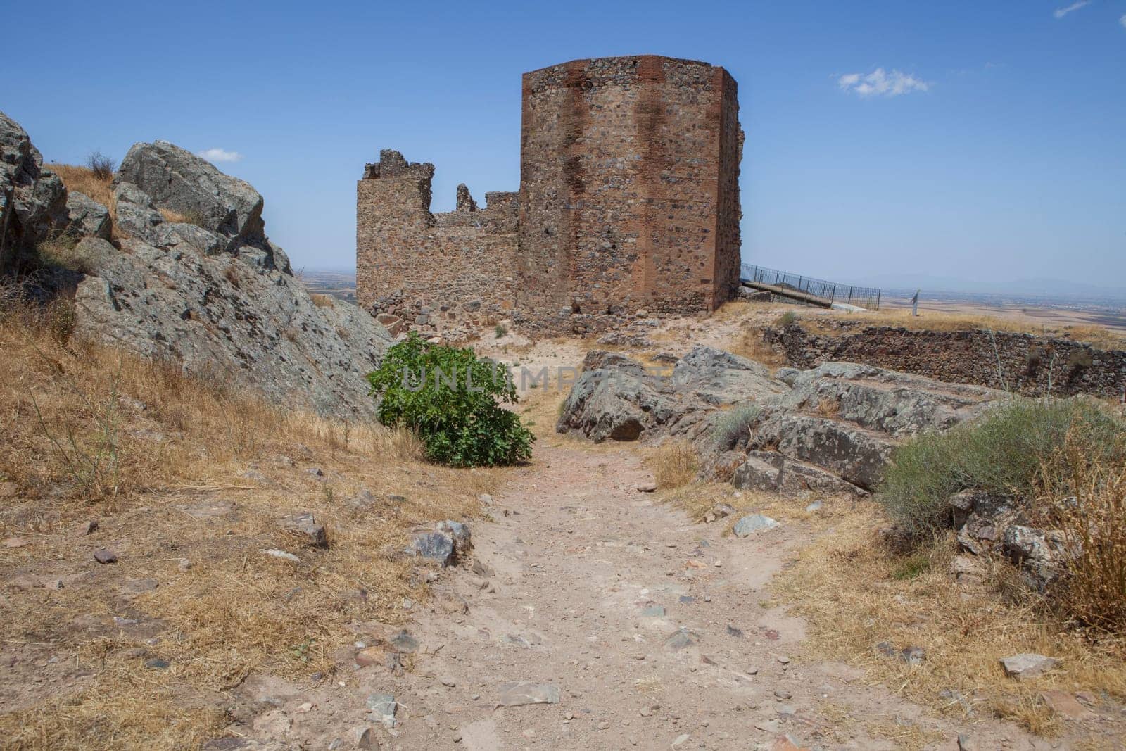Magacela fostress remains, Badajoz, Extremadura, Spain. Origin of the fortress was believed pre-Roman