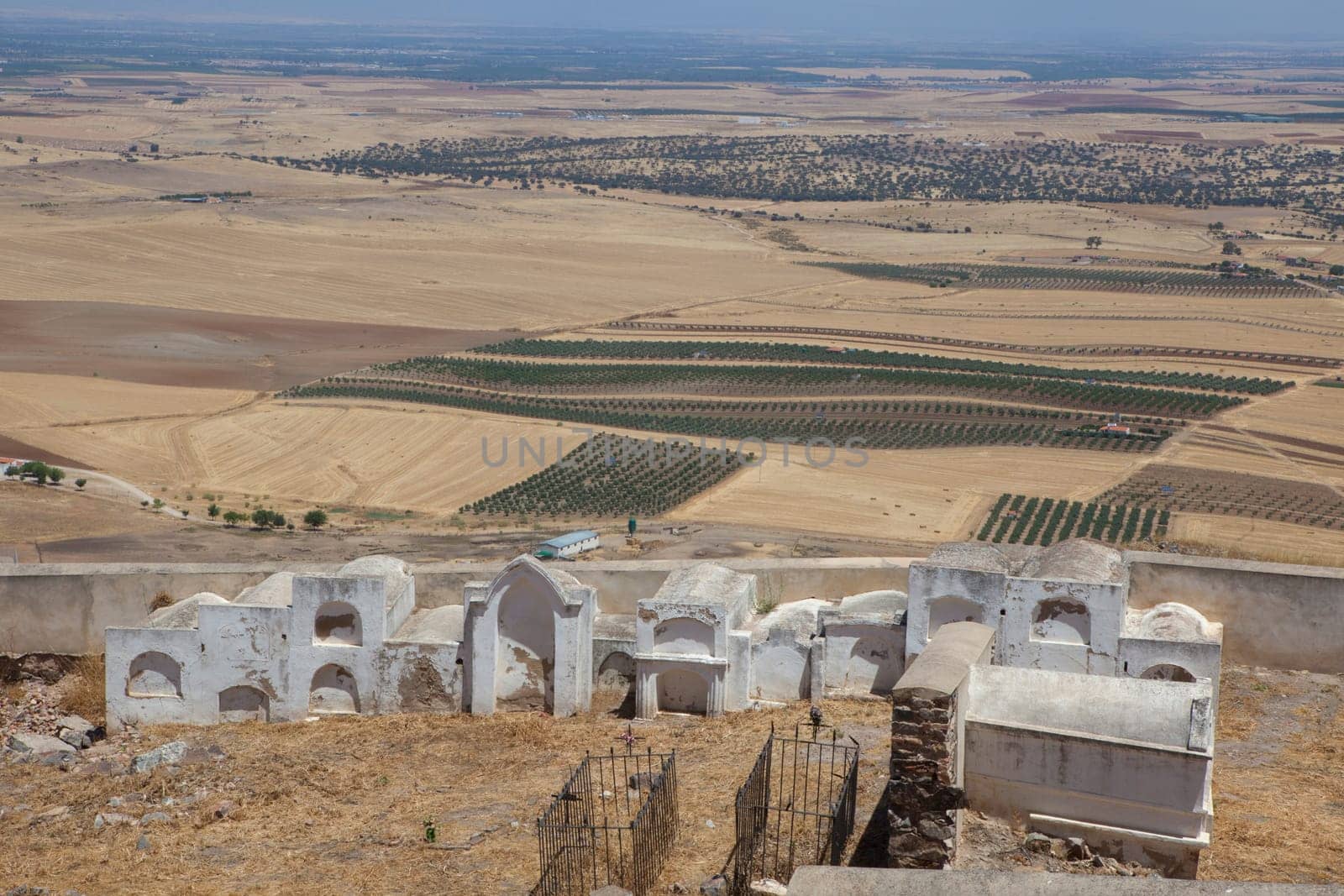 Castle graveyard of Magacela, Badajoz, Extremadura, Spain. Enclosure erected at dawn of the 19th Century