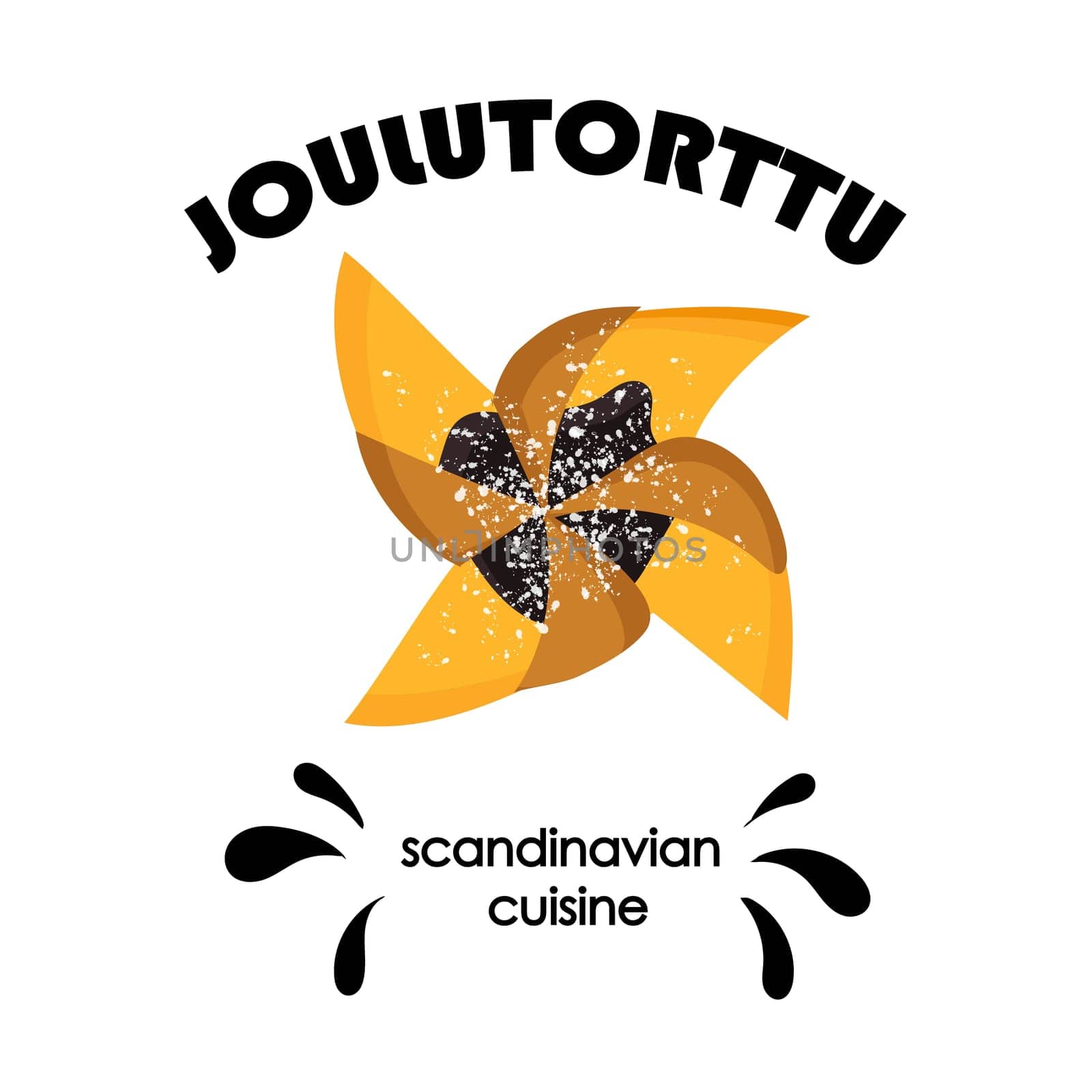 Finnish star-shaped Christmas cake with dried marmalade. joulutorttu. Translation from Finnish: cake star
