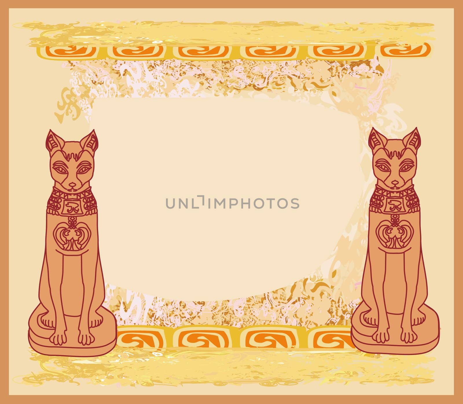 Stylized Egyptian cats