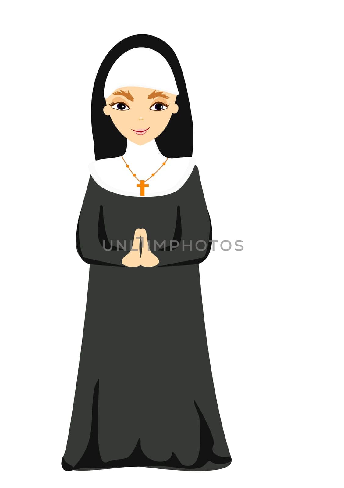 Vector illustration of nun