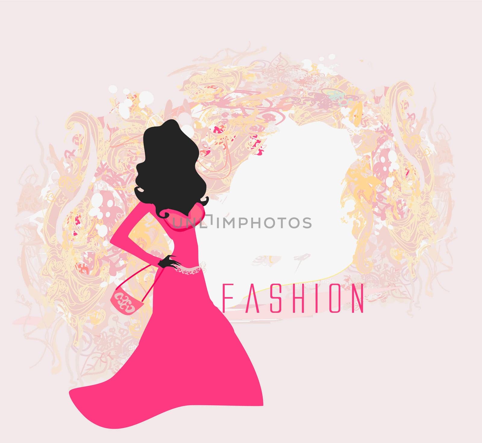 abstract fashion girl Shopping - illustration