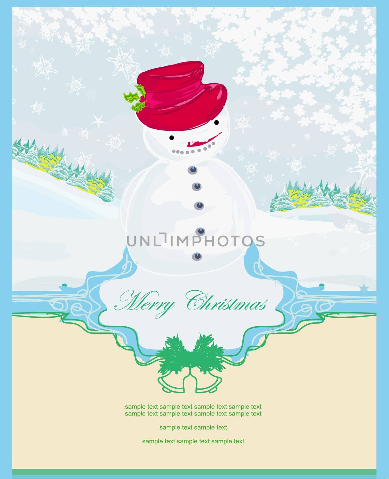 Happy snowman card
