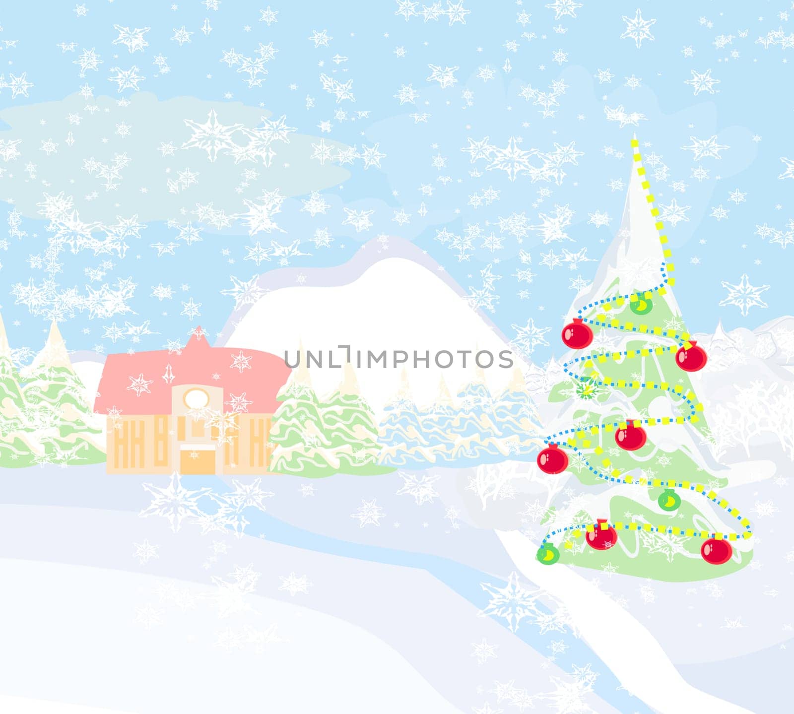 winter landscape vector