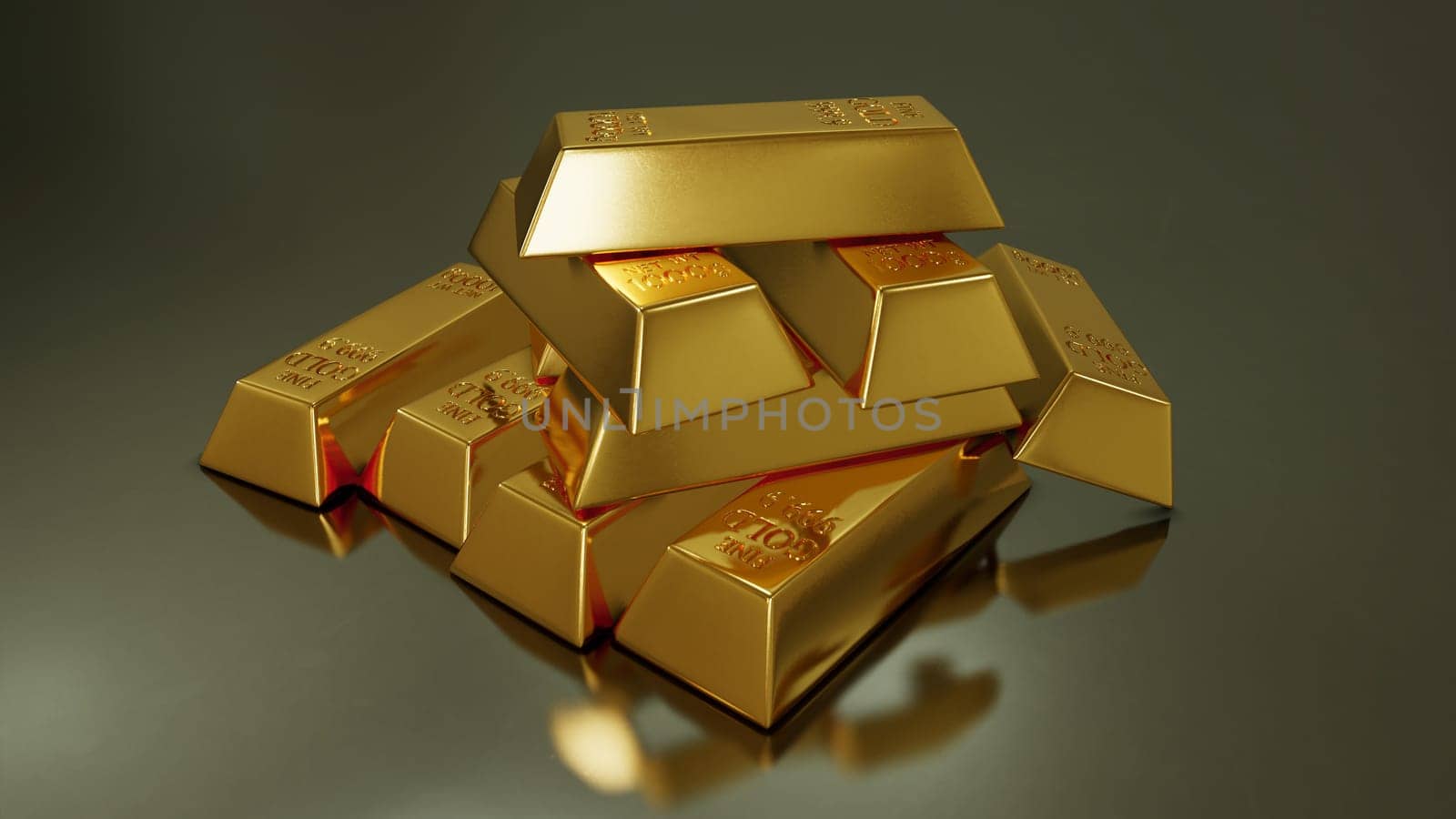 3D illustration Background for advertising and wallpaper in investment and storage gold scene. 3D rendering in decorative concept.