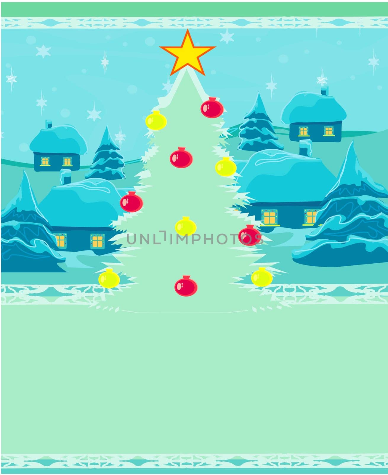 Abstract christmas tree card