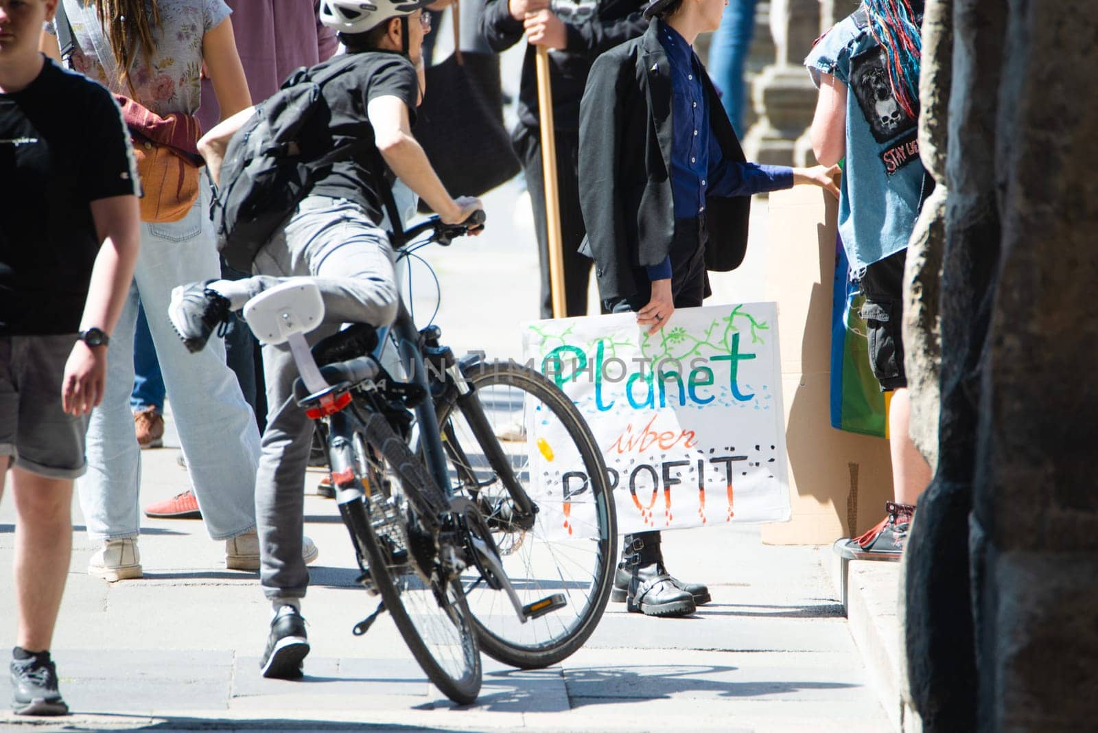 Fridays for future demonstration in Trier, Germany on the 08.07.2022, protest against climate change and global warming, environmental discussion