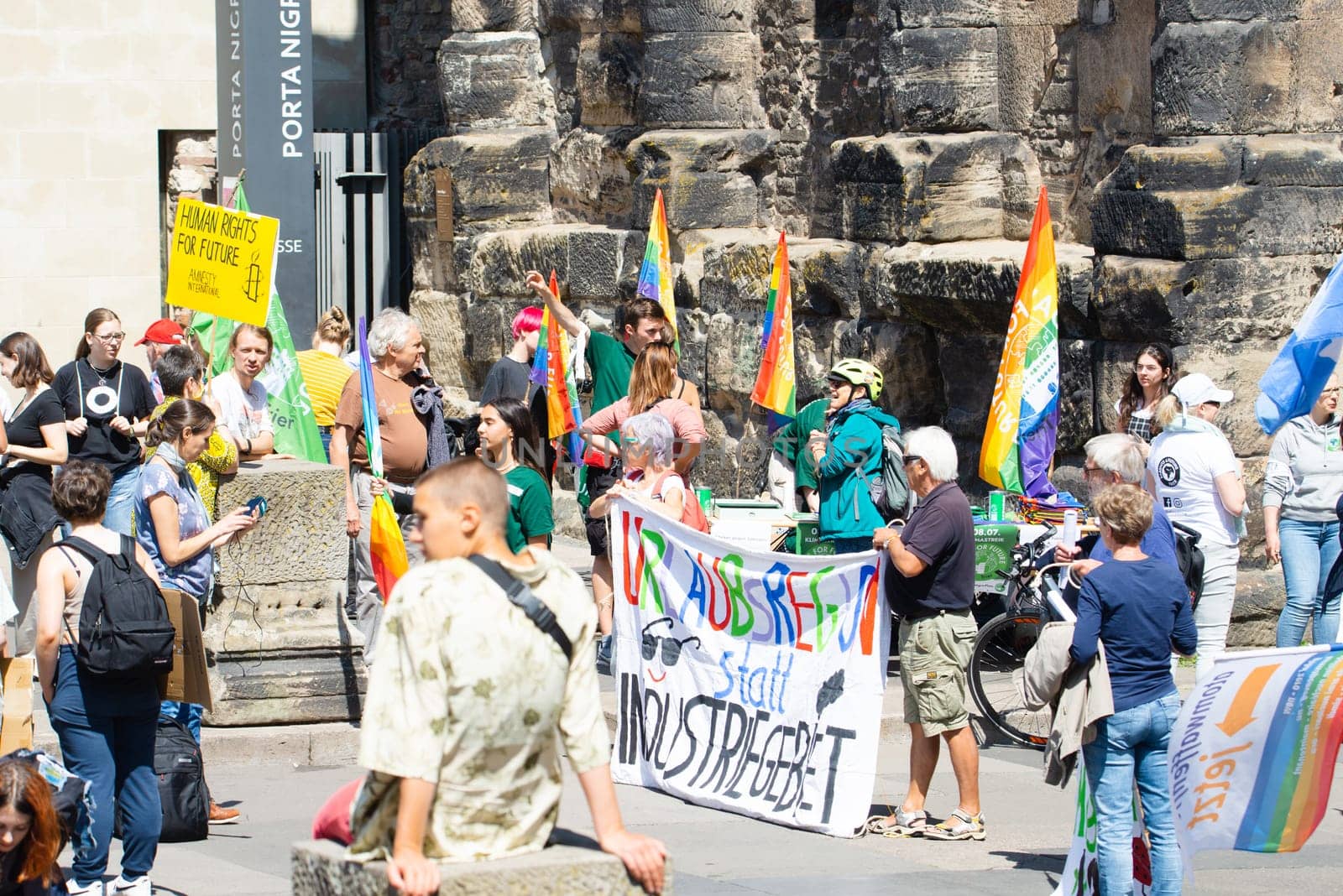 Fridays for future demonstration in Trier, Germany on the 08.07.2022, protest against climate change and global warming, environmental discussion