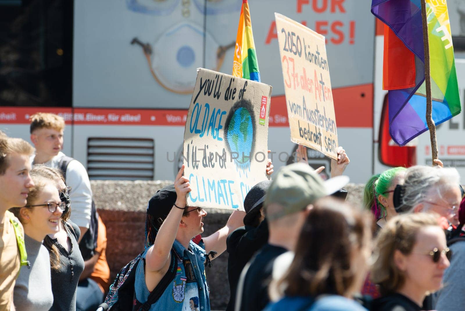 Fridays for future demonstration in Trier, Germany on the 08.07.2022, protest against climate change and global warming, environmental discussion