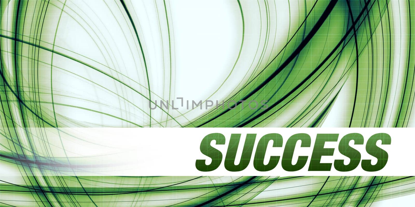 Success Concept on Green Abstract Background