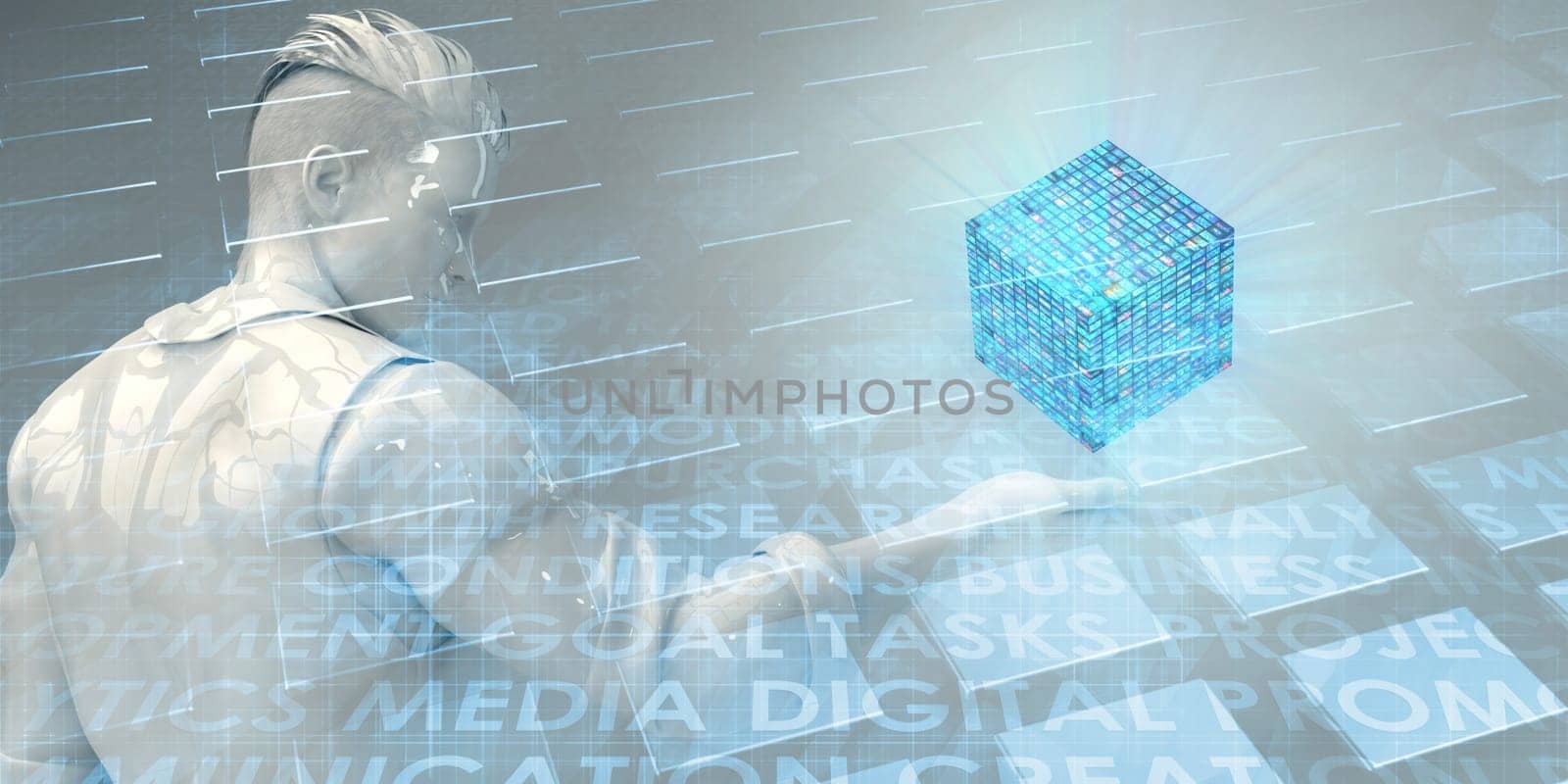 Business Technology Presentation Background as Industry Concept
