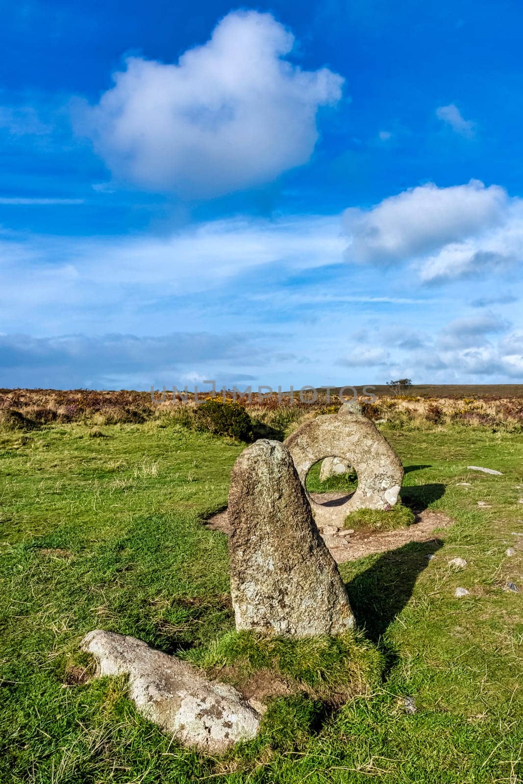 Men-an-Tol known as Men an Toll or Crick Stone - small formation of standing stones in Cornwall, United Kingdom