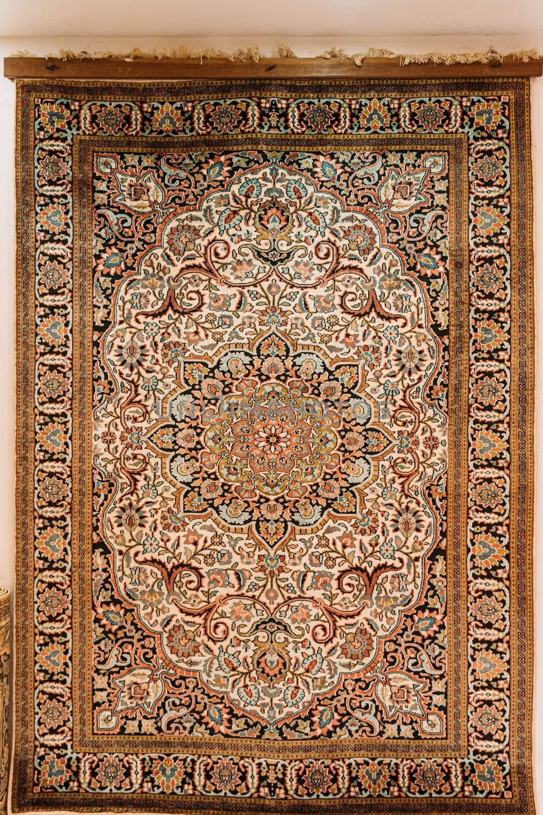 Red Oriental Indian Carpet Texture Background