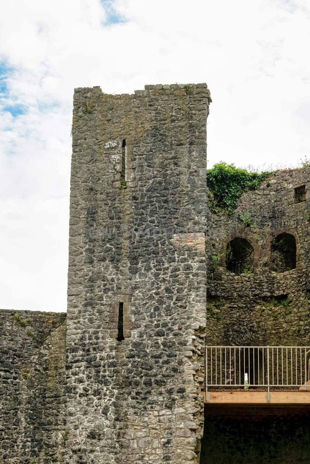 Remains of Chepstow Castle (Castell Cas-gwent) at Chepstow, Monmouthshire, Wales, United Kingdom