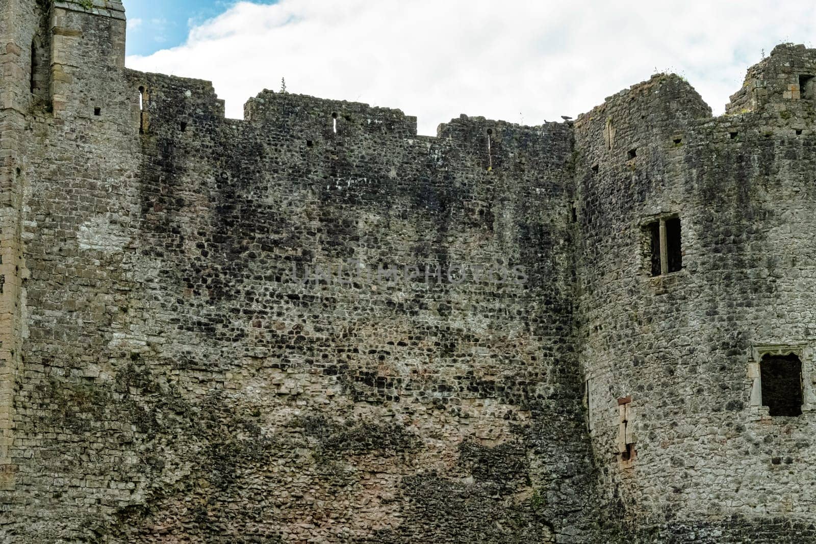 Remains of Chepstow Castle (Castell Cas-gwent) at Chepstow, Monmouthshire, Wales, United Kingdom