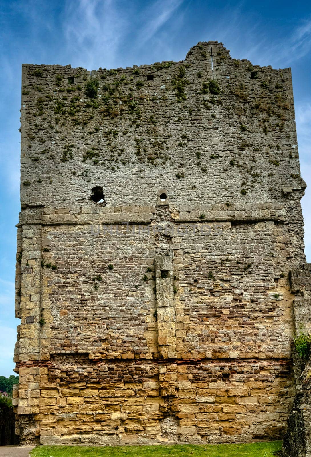 Remains of Chepstow Castle (Castell Cas-gwent) at Chepstow, Monmouthshire, Wales, United Kingdom