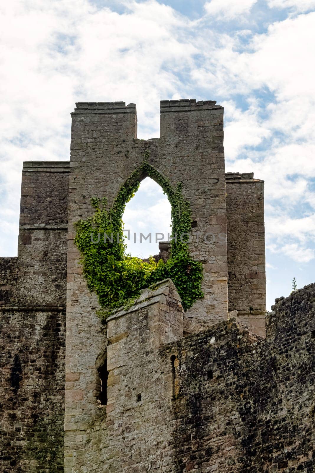 Remains of Chepstow Castle (Castell Cas-gwent) at Chepstow, Monmouthshire, Wales, United Kingdom