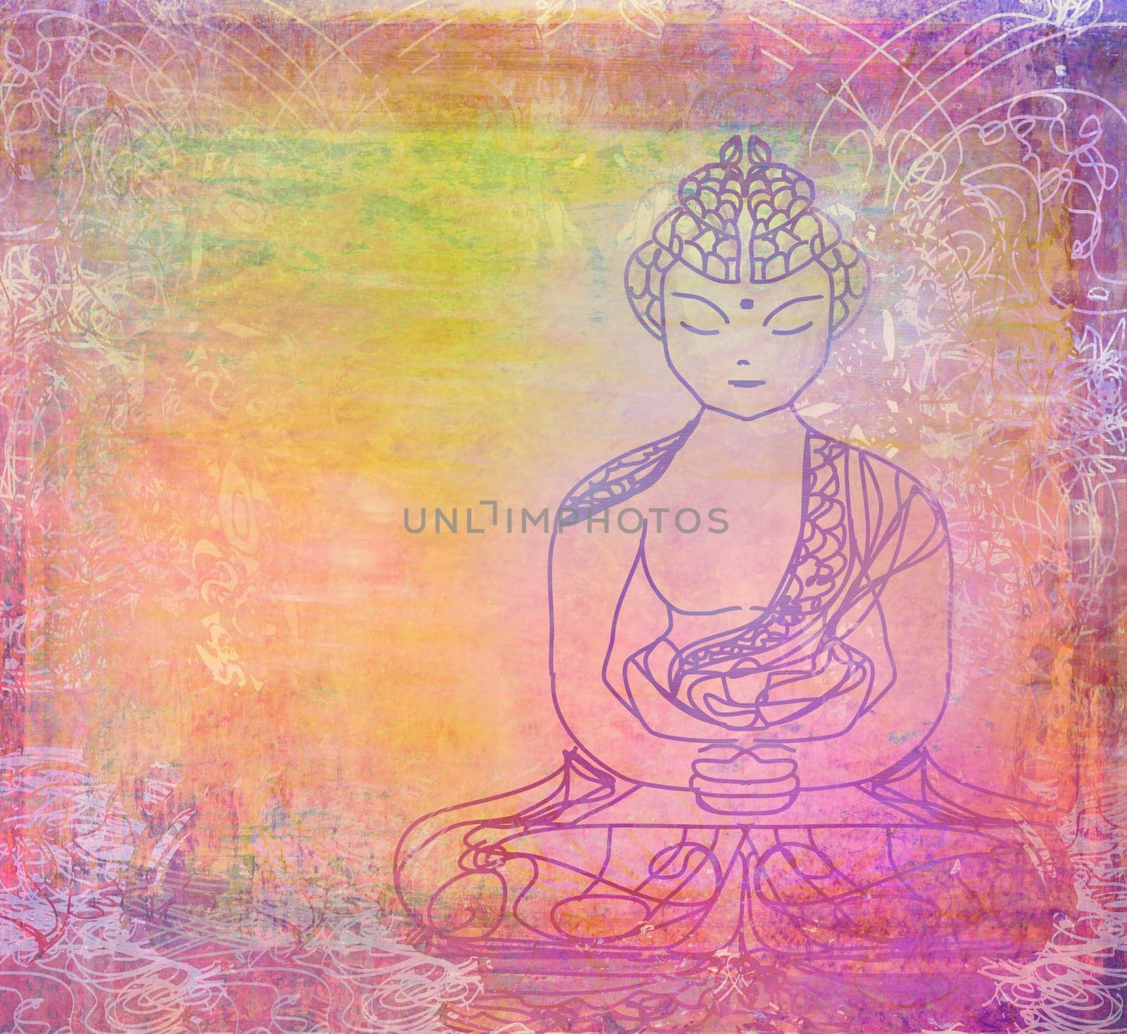 Chinese Traditional Artistic Buddhism Pattern