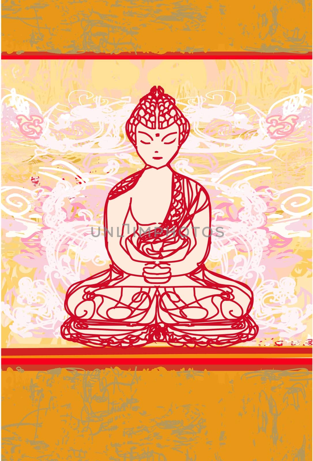 Vector of Chinese Traditional Artistic Buddhism Pattern