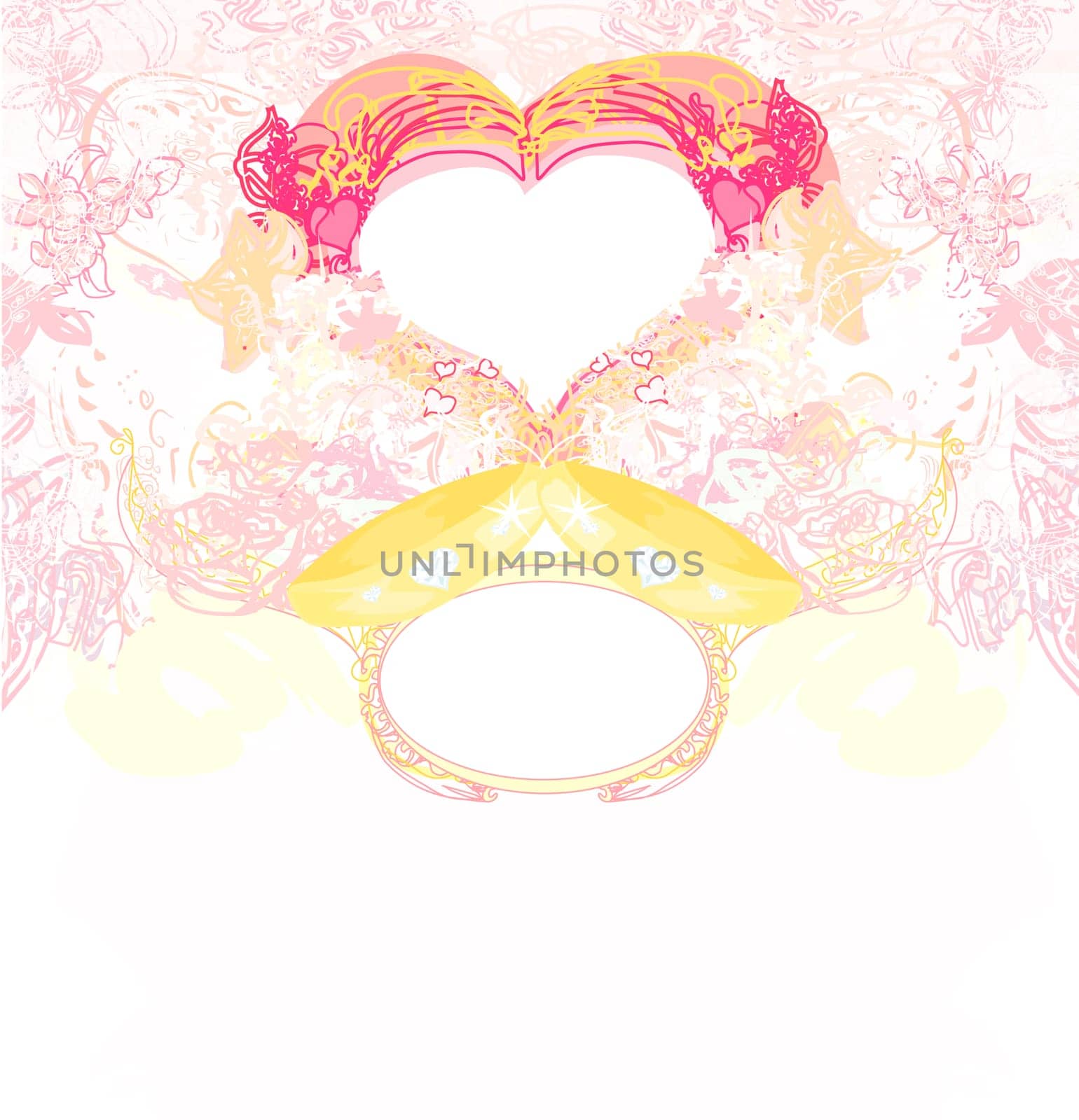wedding Invitation card with rings