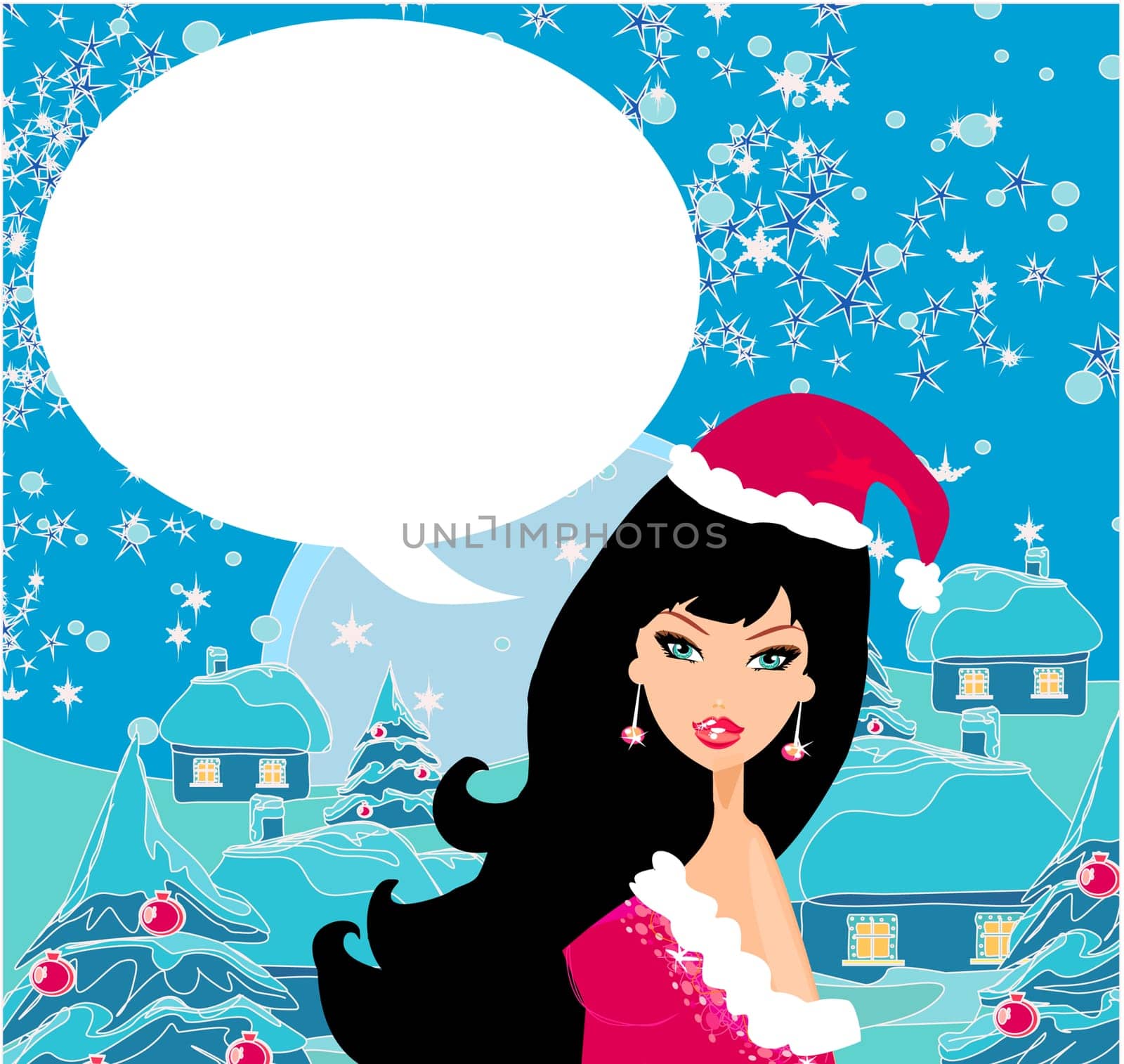 beautiful pin-up girl in Christmas inspired costume