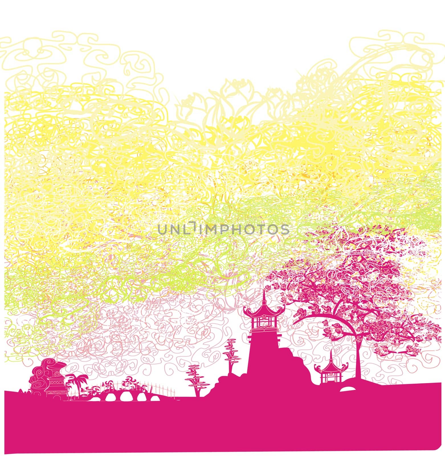 abstract Chinese landscape