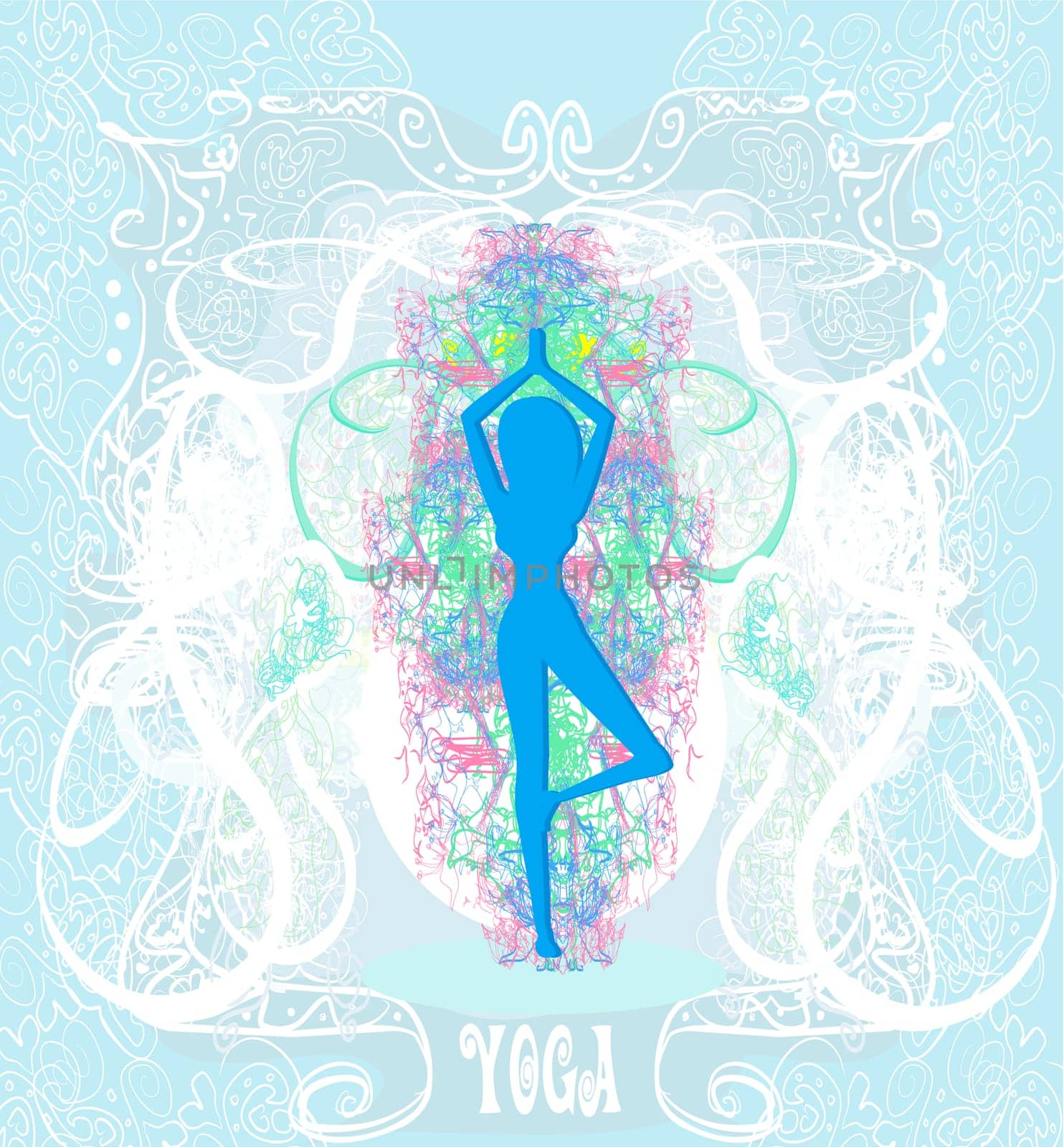 woman in a traditional yoga pose vector illustration