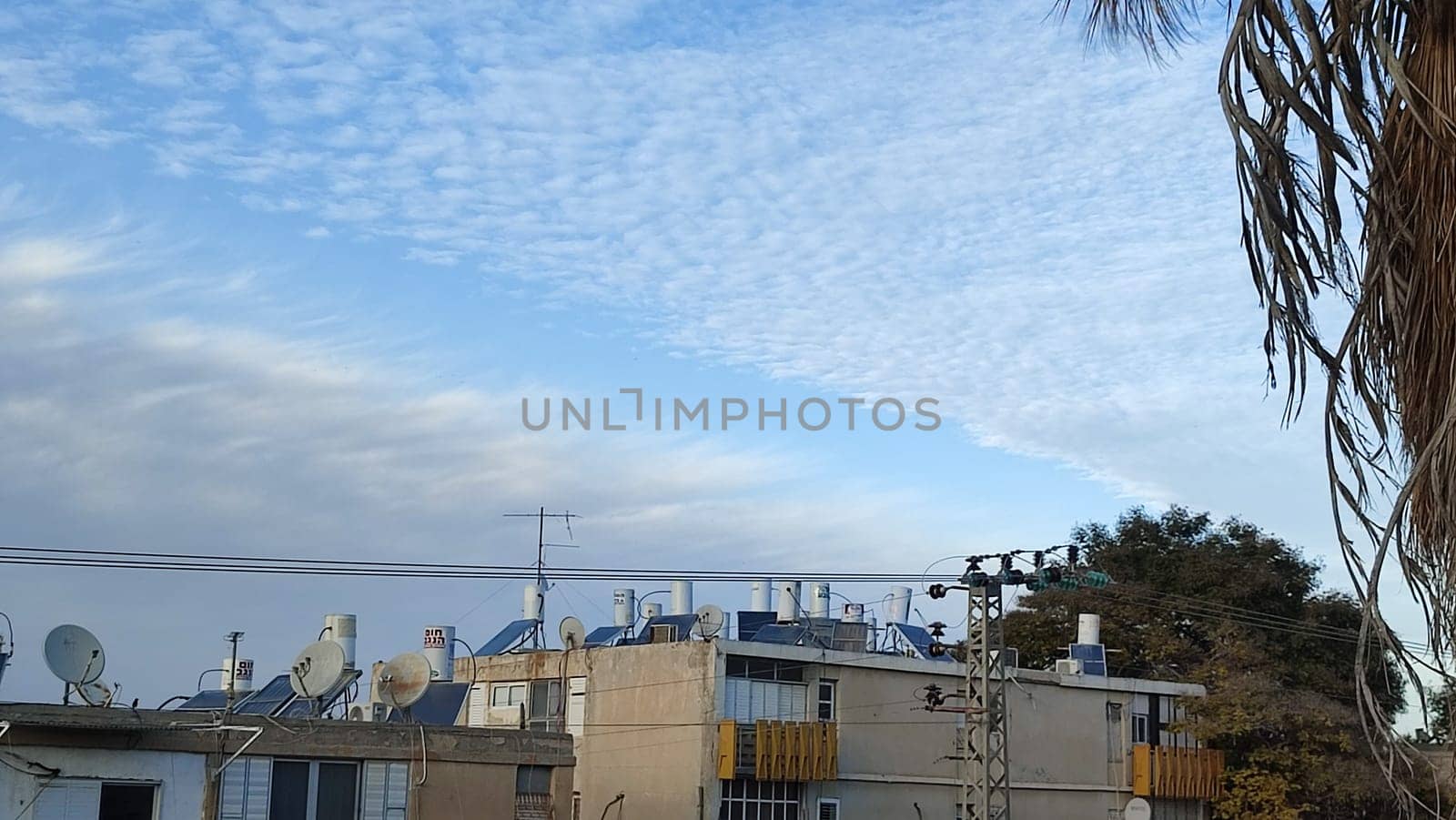 Blue light sky nature white clouds whether background . High quality photo