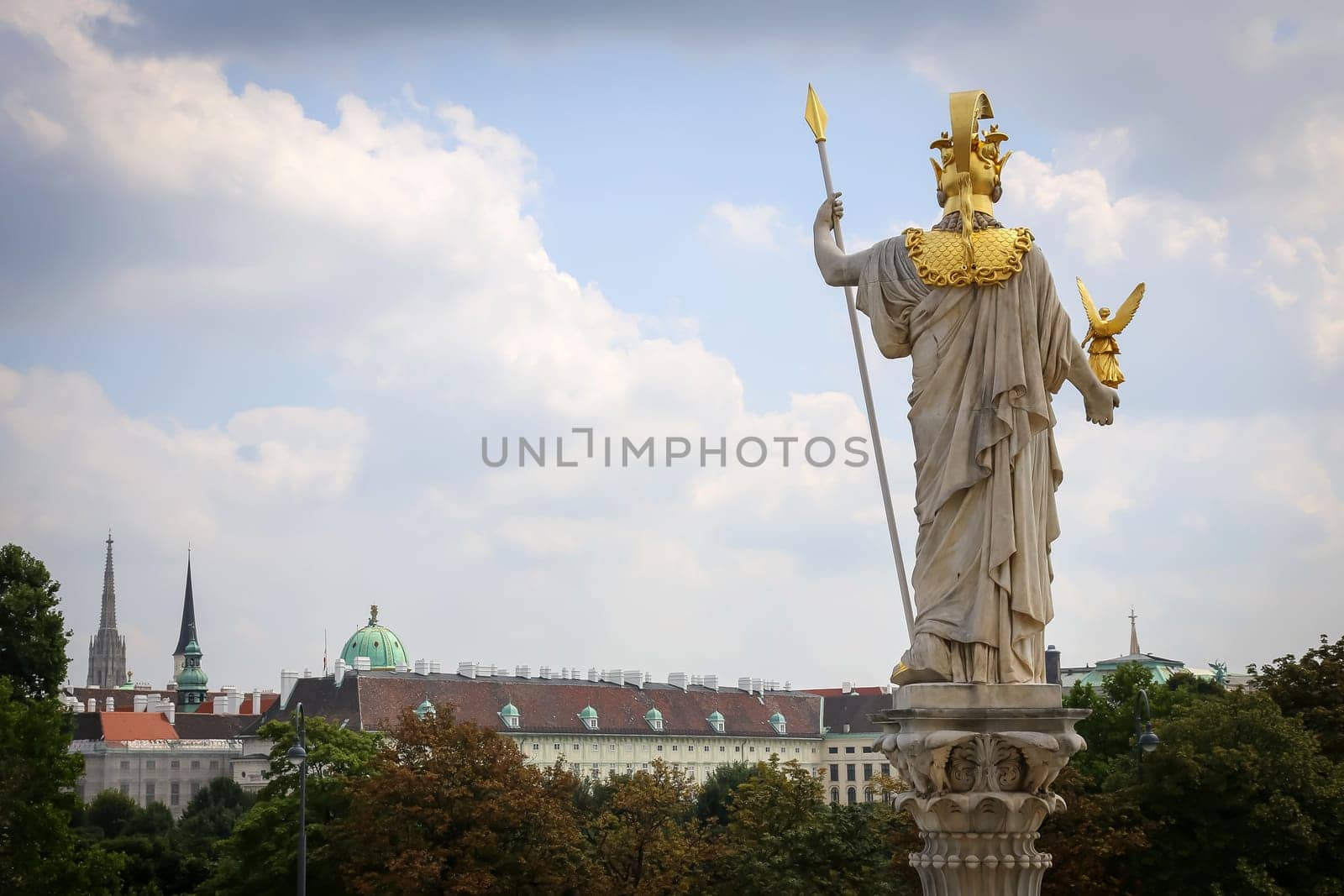 Pallas Athene in front of Austrian Parlament in Vienna, Austria