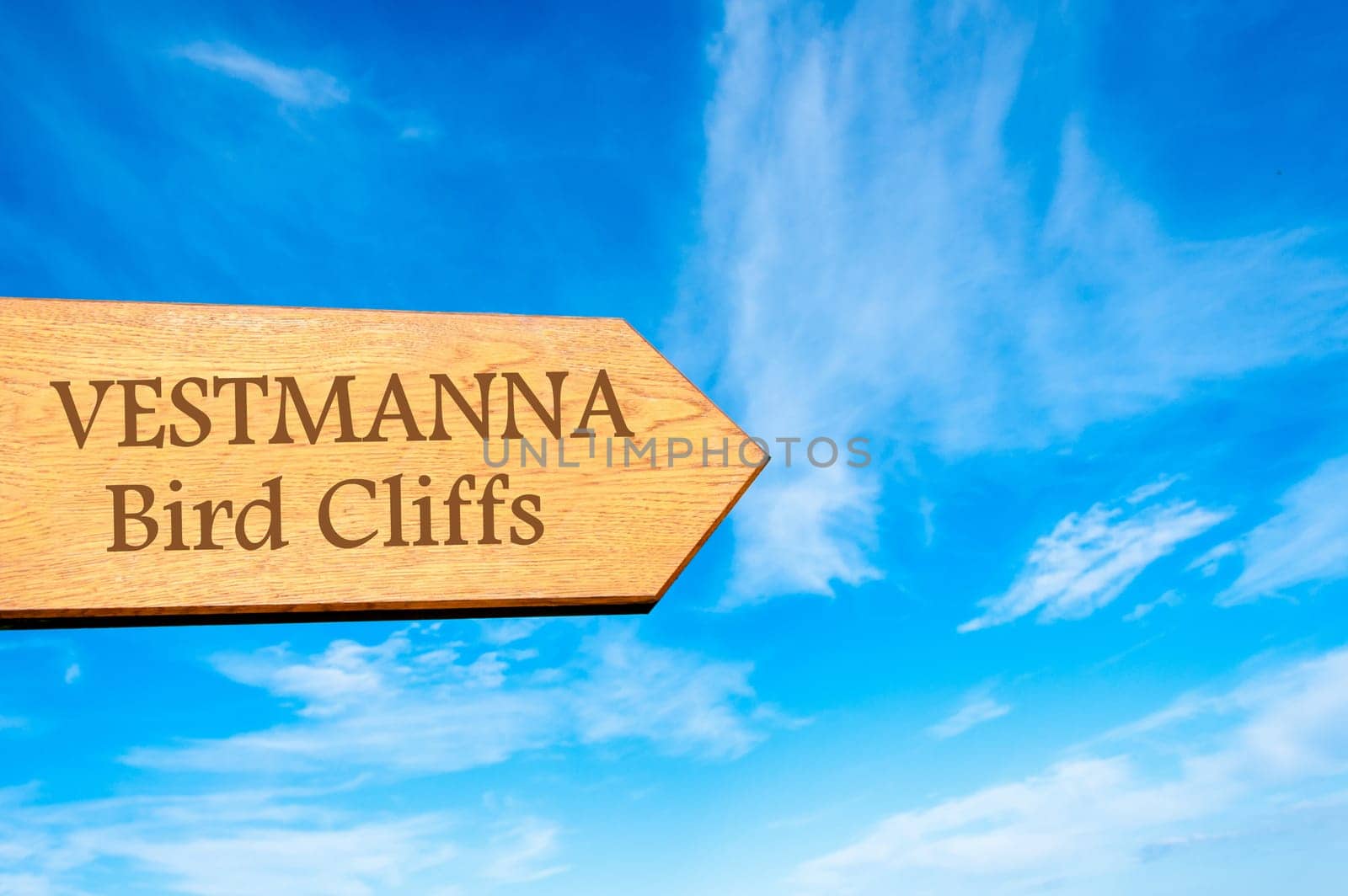 Wooden arrow sign pointing destination TALLINN, ESTONIA against clear blue sky with copy space available. Travel destination conceptual image