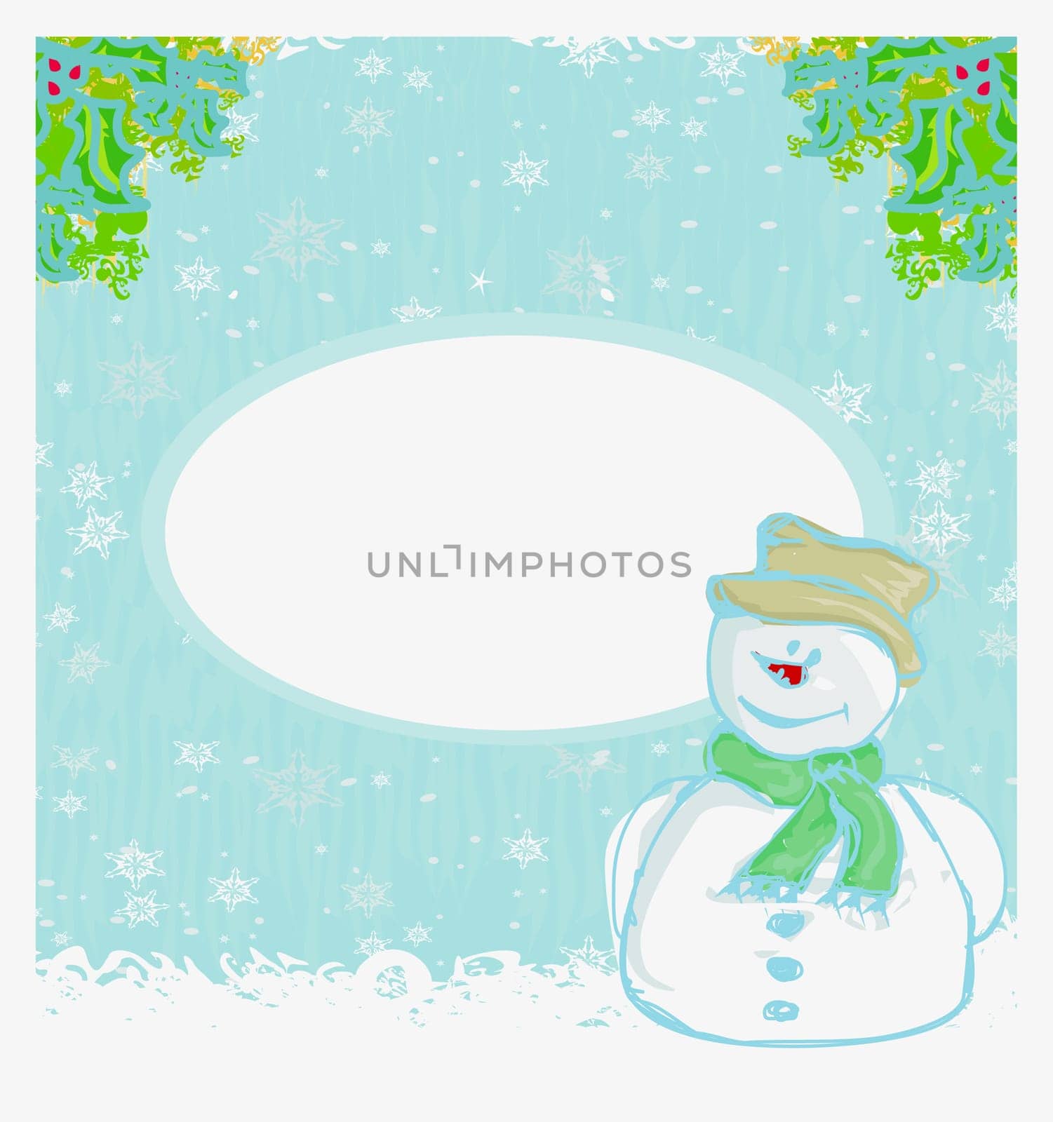 Happy snowman card