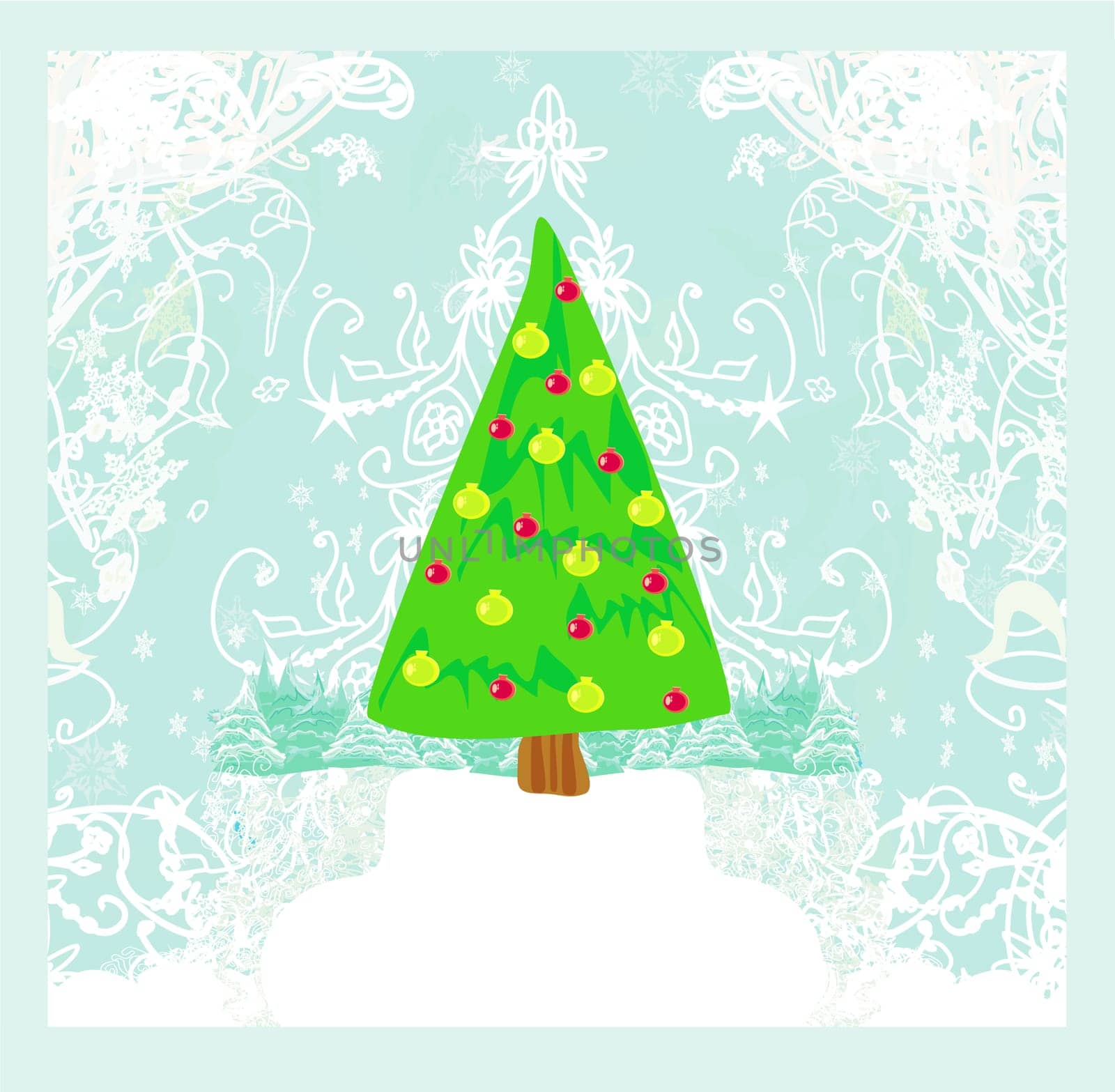 Abstract christmas tree card