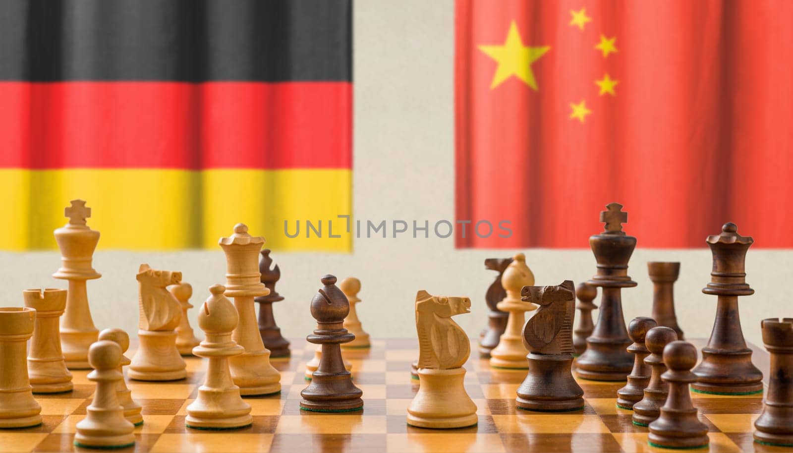 Concept with chess pieces - Germany and China