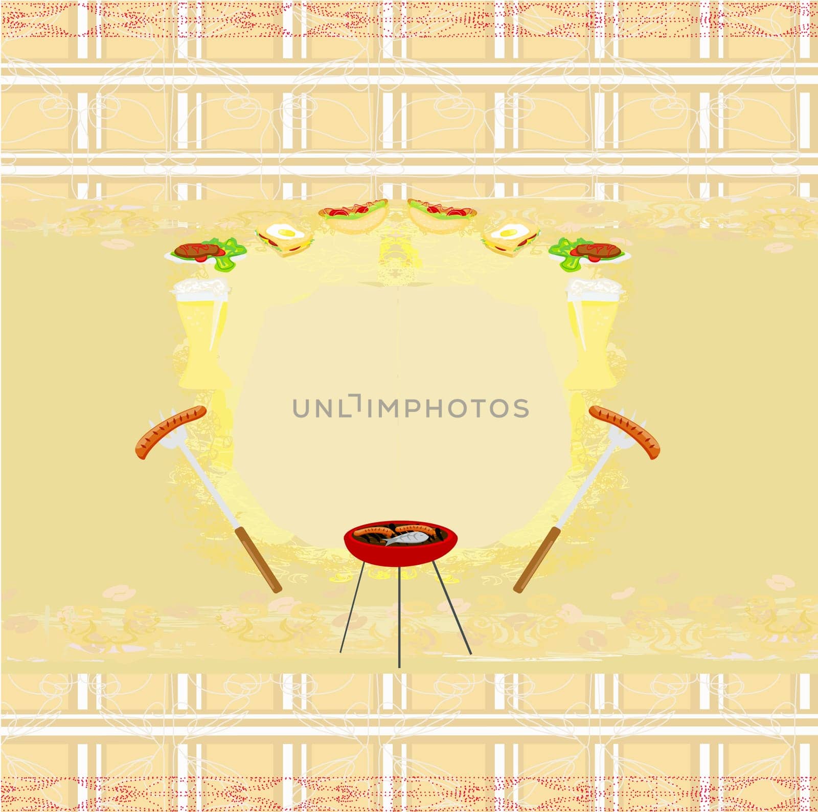 Barbecue Party vintage Invitation